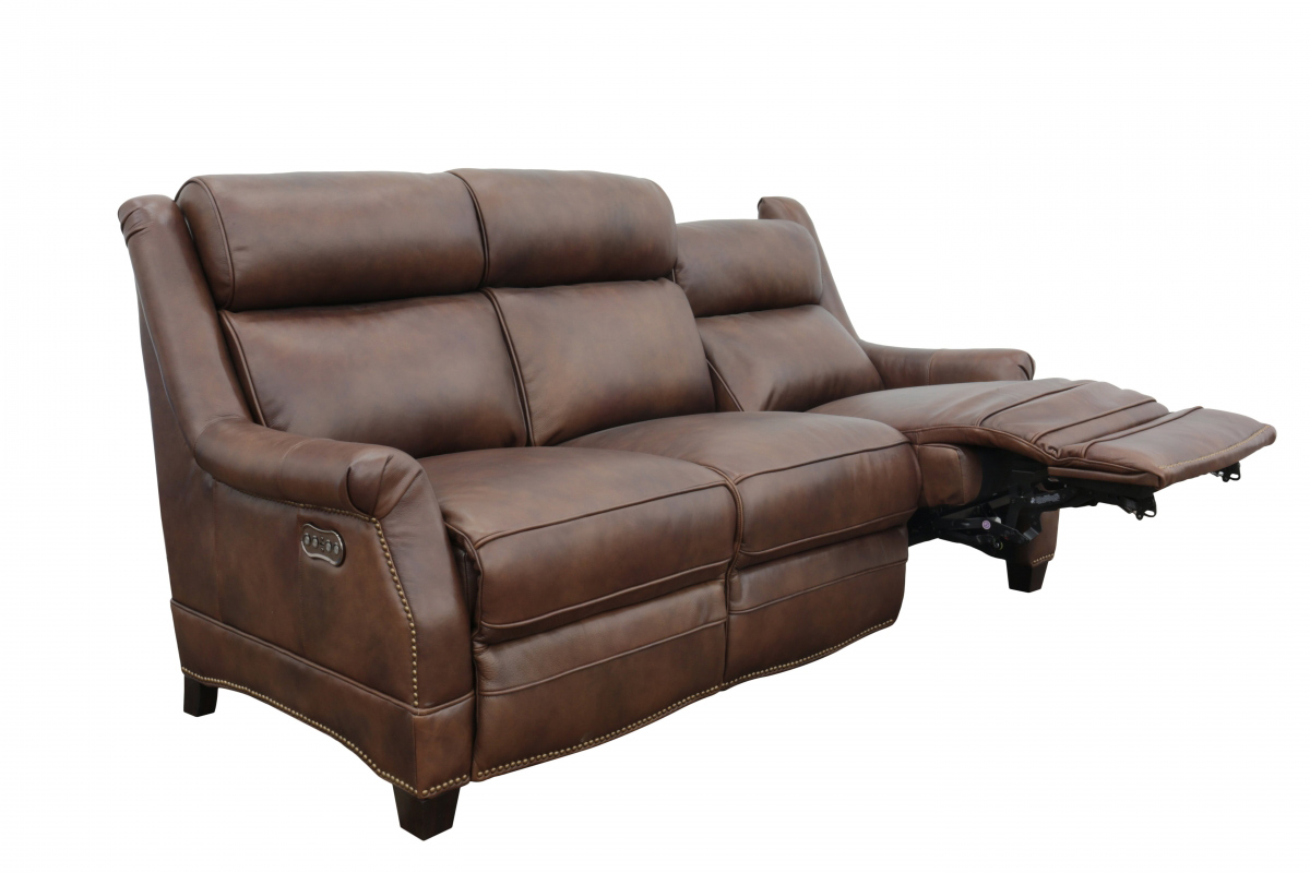 Barcalounger Warrendale Power Reclining Sofa with Power Head Rests - Worthington Cognac/All Leather