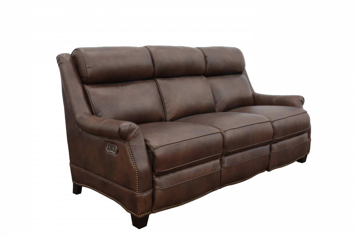 Barcalounger Warrendale Power Reclining Sofa with Power Head Rests - Worthington Cognac/All Leather