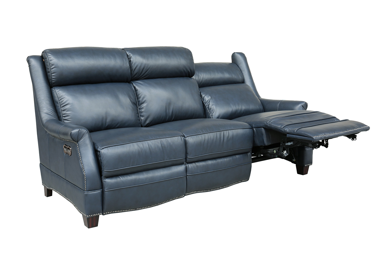 Barcalounger Warrendale Power Reclining Sofa with Power Head Rests - Shoreham Blue/All Leather