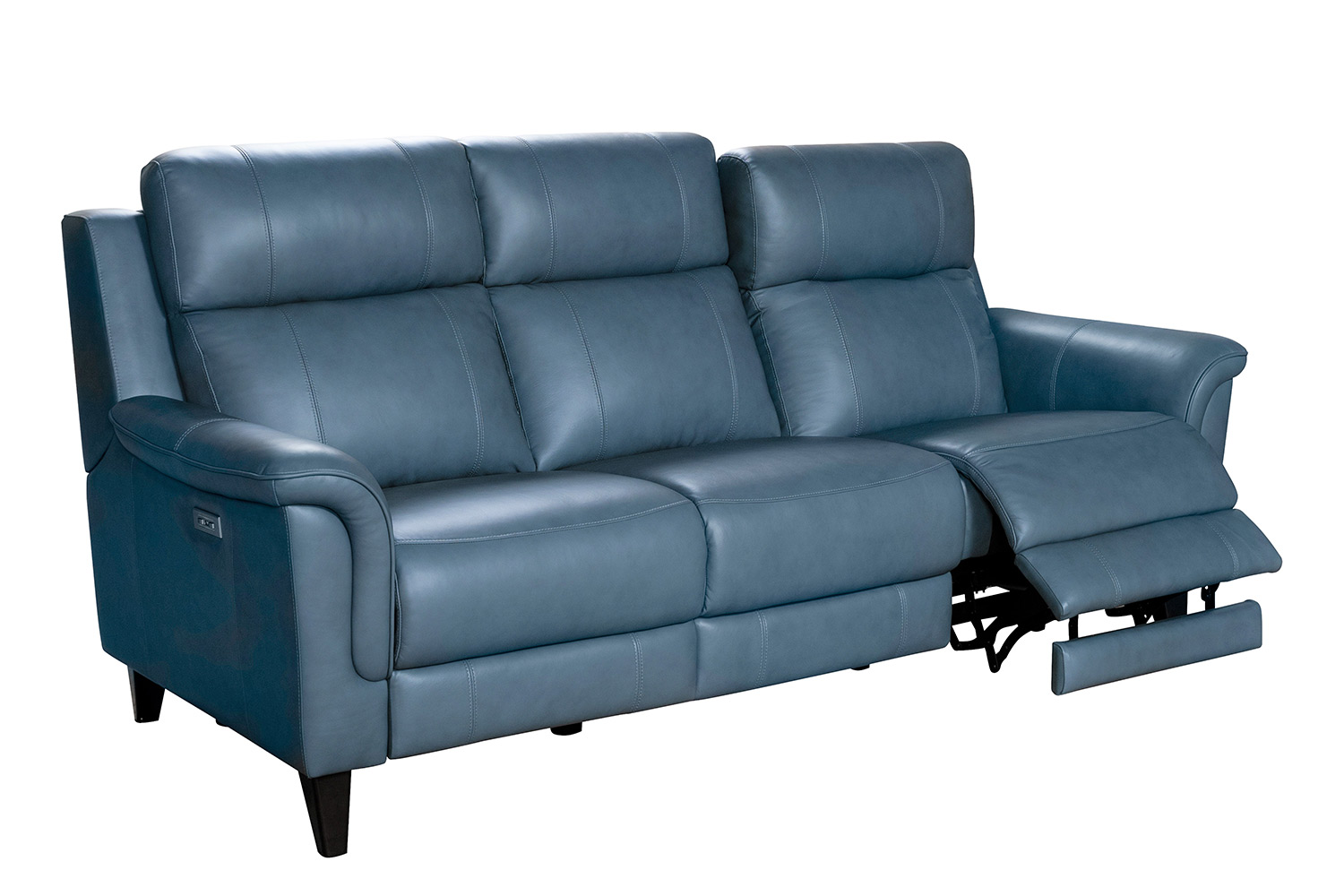 Barcalounger Kester Power Reclining Sofa with Power Head Rests - Masen Bluegray/Leather match