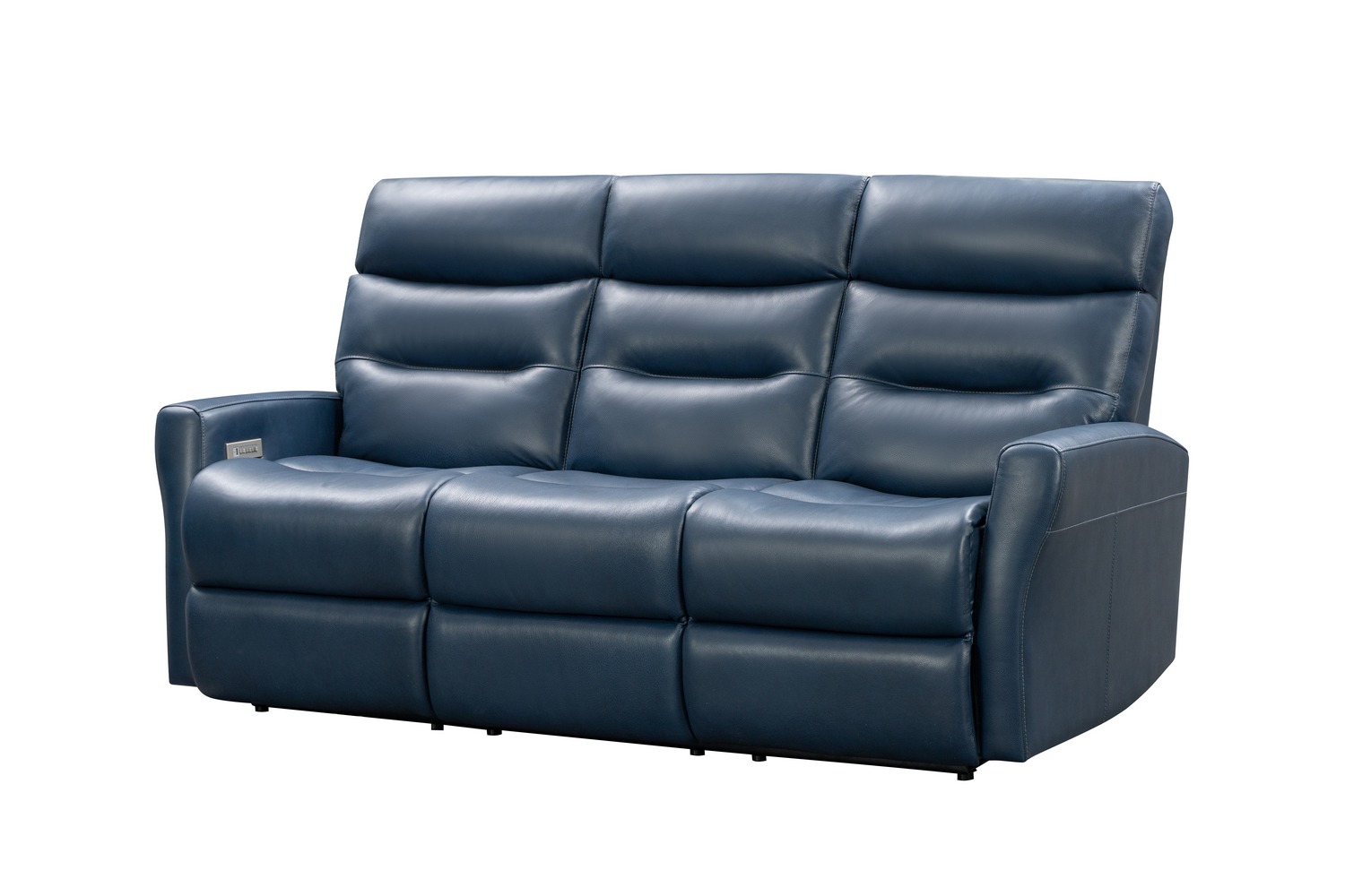 Barcalounger Enzo Power Reclining Sofa with Power Head Rests and Power Lumbar - Marco Navy Blue/Leather Match
