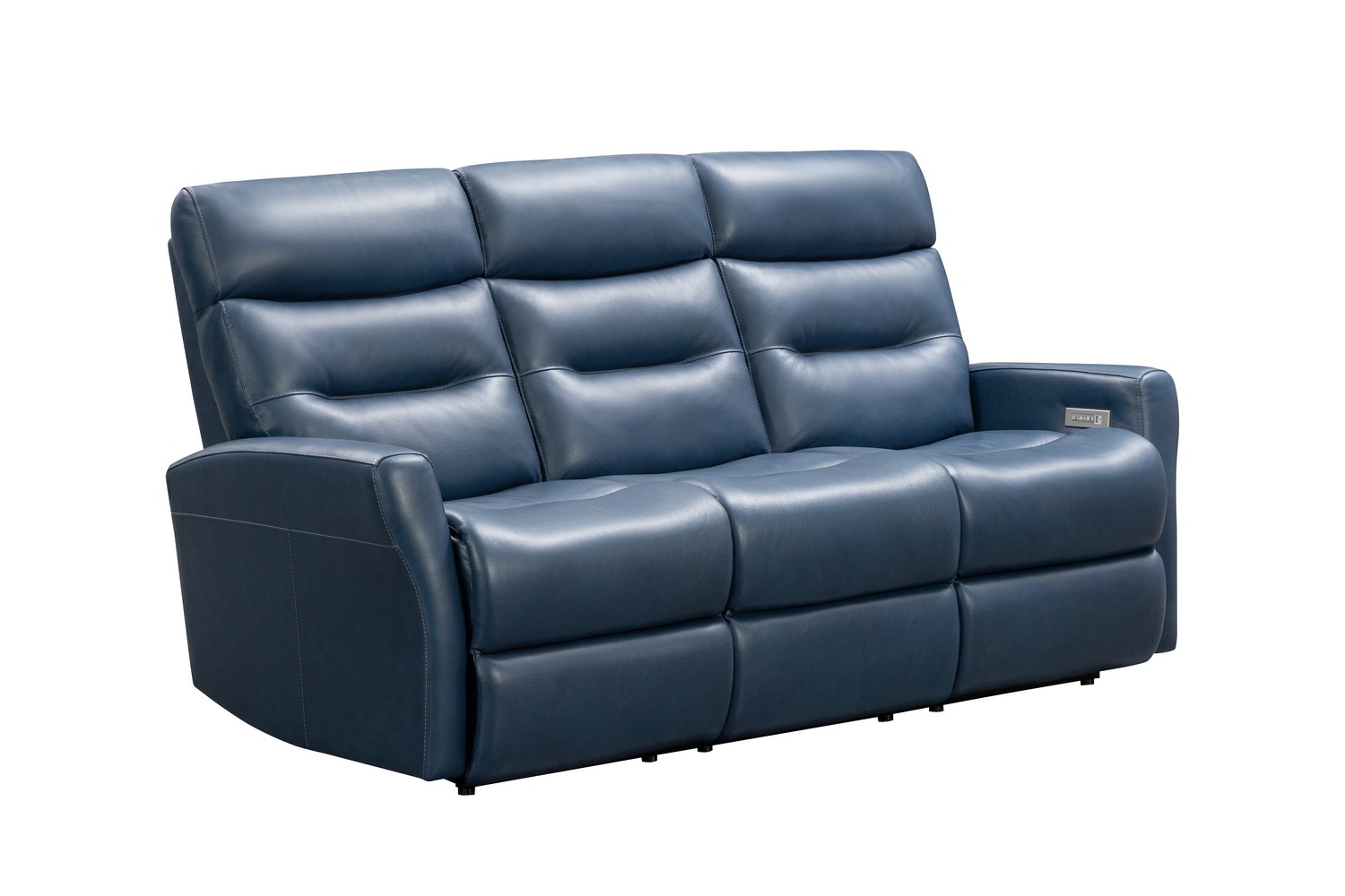 Barcalounger Enzo Power Reclining Sofa with Power Head Rests and Power Lumbar - Marco Navy Blue/Leather Match