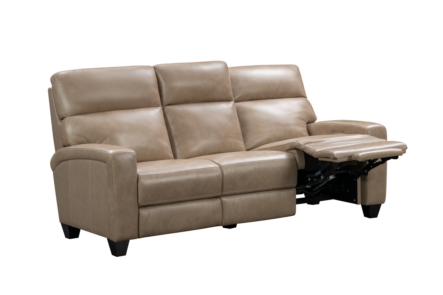 Barcalounger Marcello Power Reclining Sofa with Power Head Rests and Power Lumbar - Elliot Taupe/Leather Match