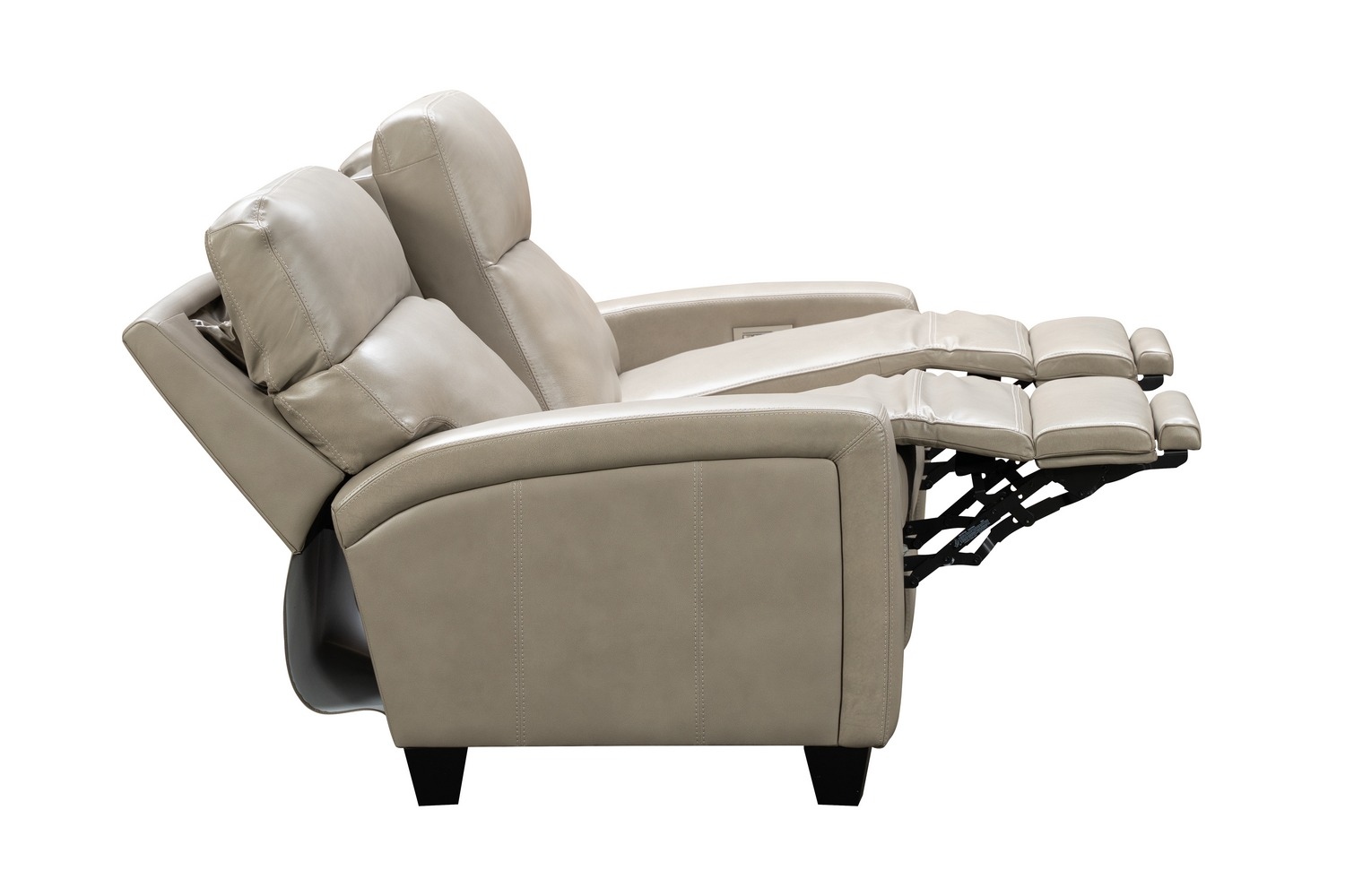 Barcalounger Marcello Power Reclining Sofa with Power Head Rests and Power Lumbar - Sergi Gray Beige/Leather Match