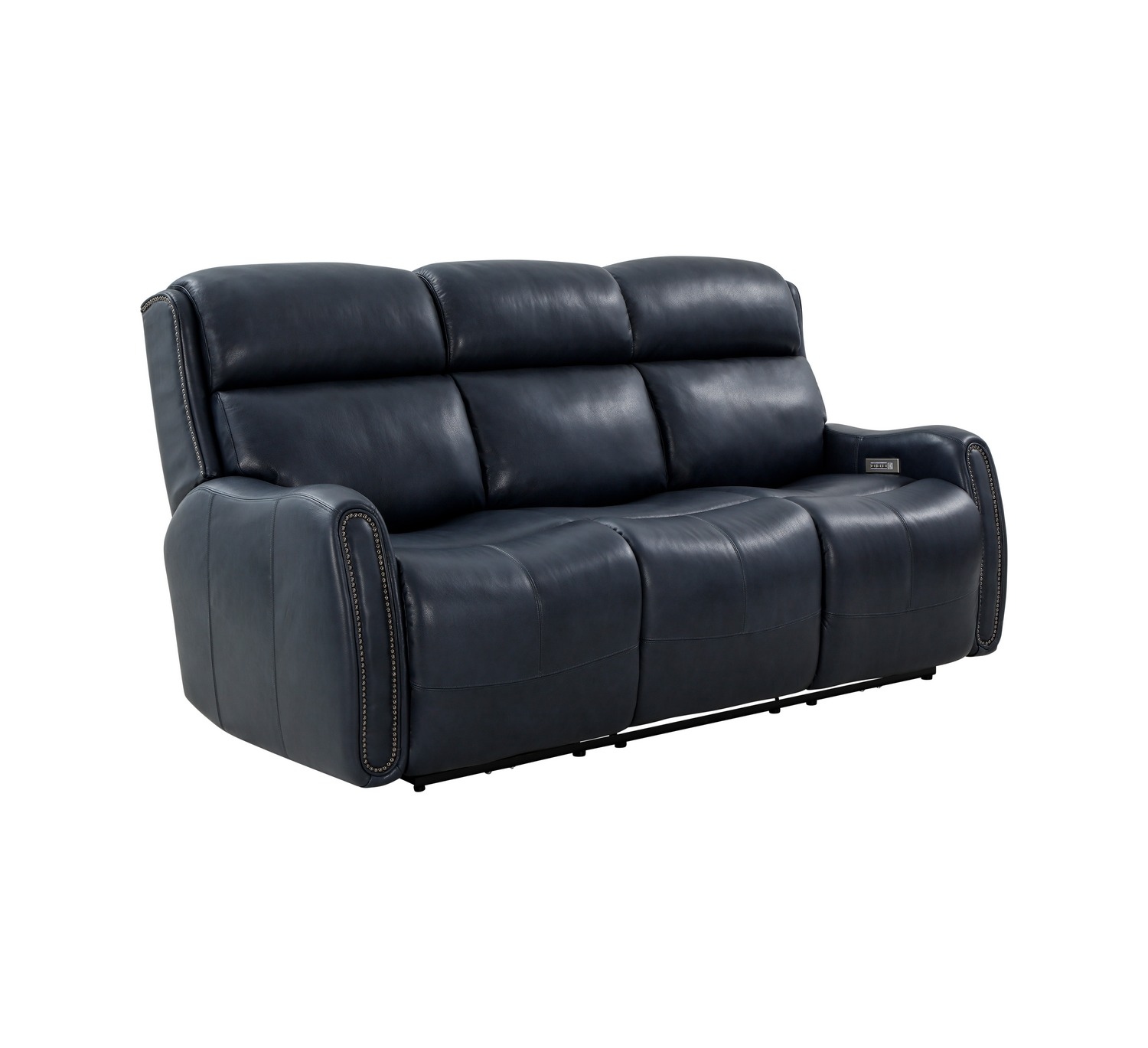 Barcalounger Brookside Power Reclining Sofa with Power Head Rests and Power Lumbar - Barone Navy Blue/All Leather