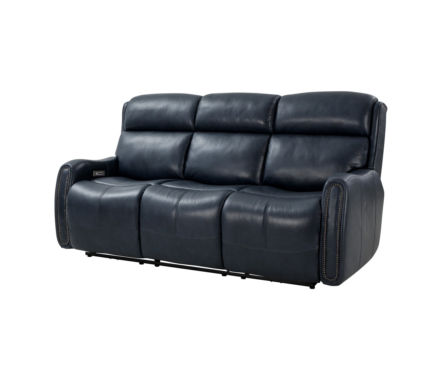 Barcalounger Brookside Power Reclining Sofa with Power Head Rests and Power Lumbar - Barone Navy Blue/All Leather