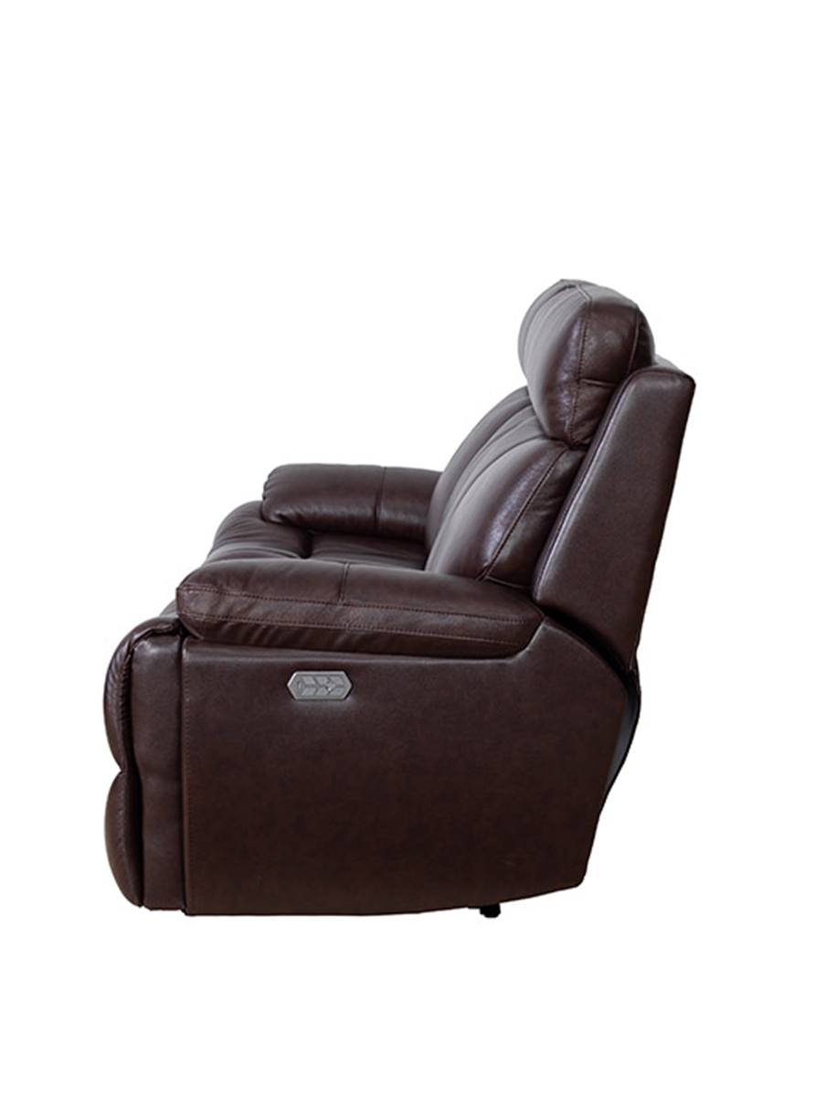 Barcalounger Bryce Power Reclining Sofa with Power Head Rests and Lumbar - Ryegate Fudge/Leather Match