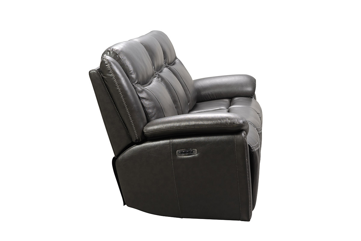 Barcalounger Holbrook Power Reclining Sofa with Power Head Rests and Lumbar - Venzia Grey/Leather Match