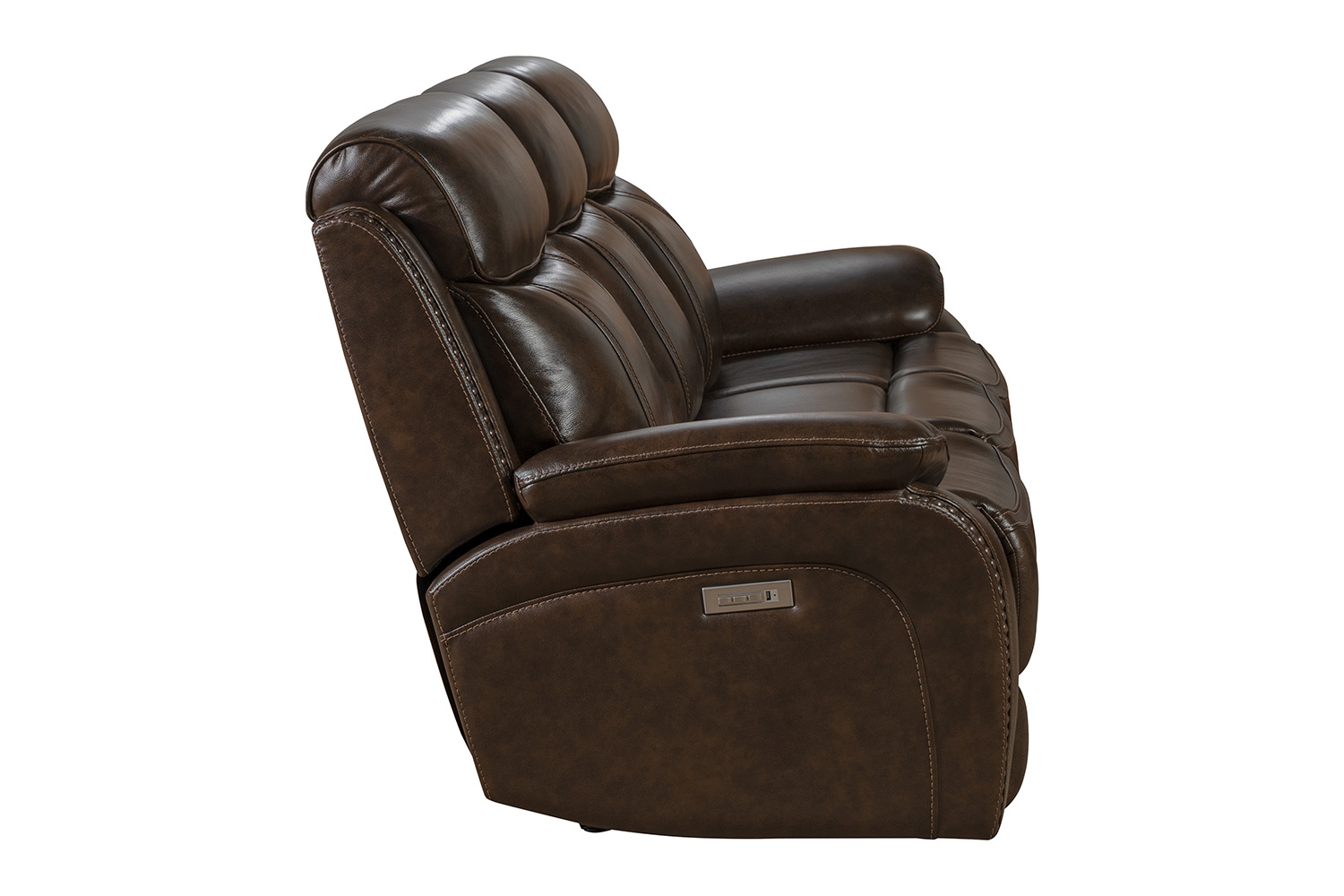 Barcalounger Sandover Power Reclining Sofa with Power Head Rests and Lumbar - Tri-Tone Chocolate/Leather match
