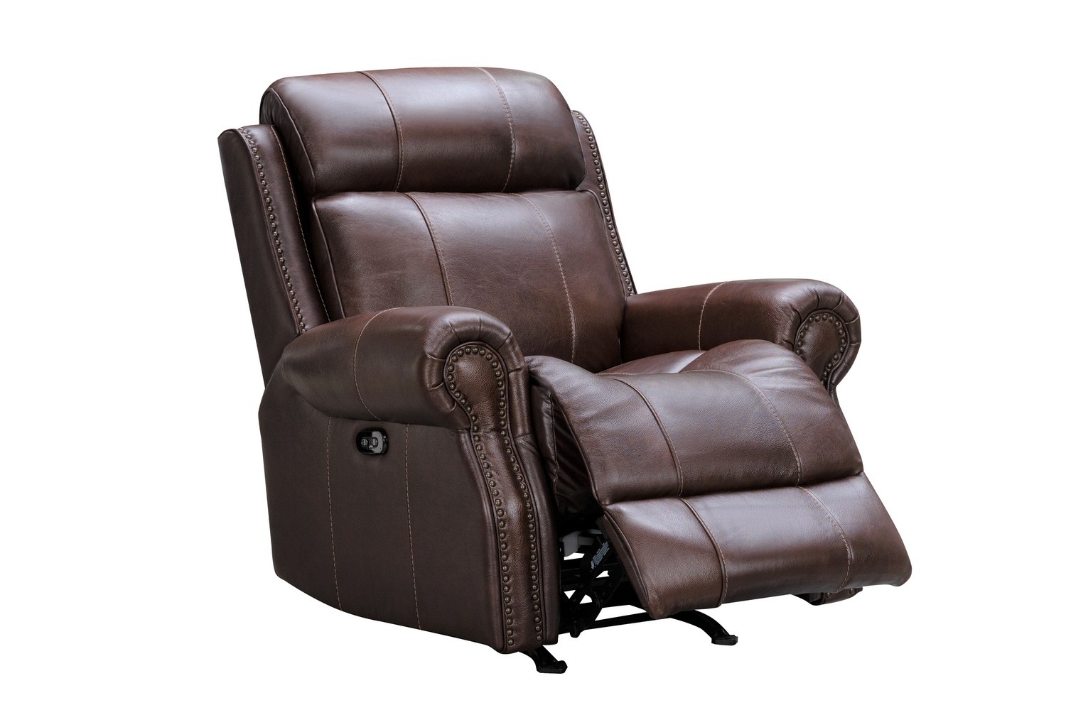 Barcalounger Demara Rocker Recliner Chair with Power and Power Head Rest - El Paso Walnut/Leather match