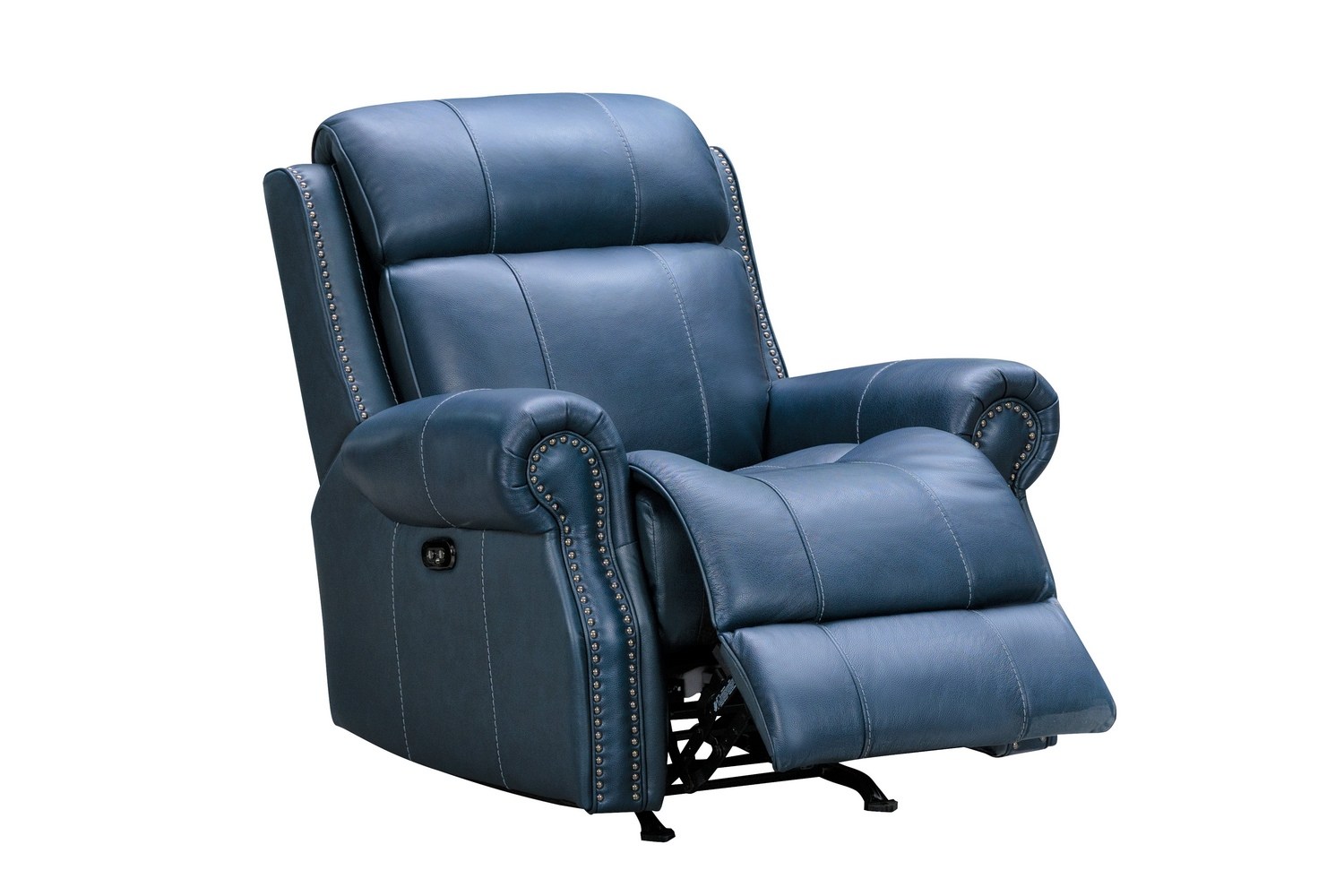 Barcalounger Demara Rocker Recliner Chair with Power and Power Head Rest - Marco Navy Blue/Leather match