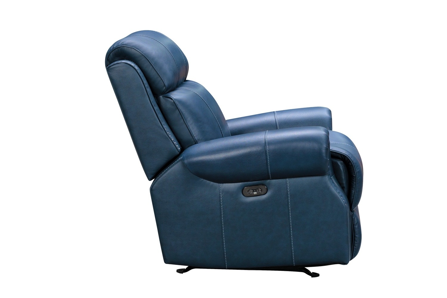 Barcalounger Demara Rocker Recliner Chair with Power and Power Head Rest - Marco Navy Blue/Leather match