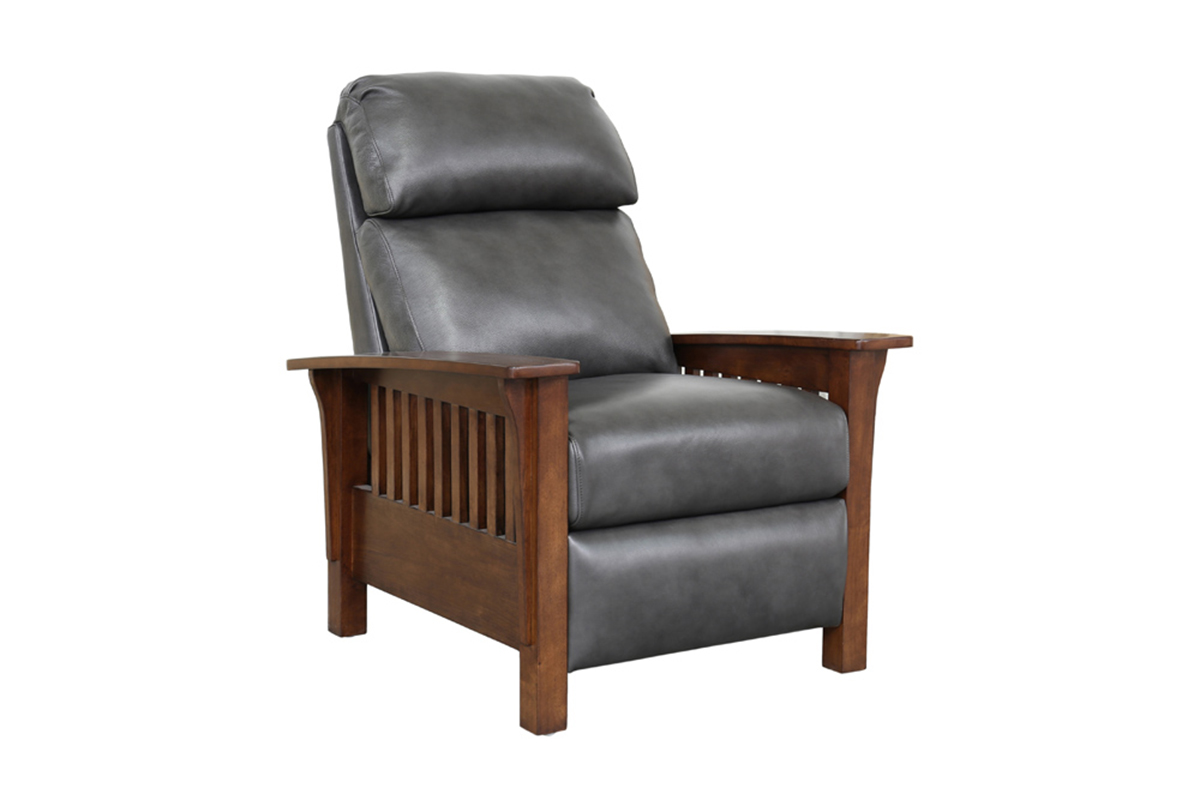 Barcalounger Mission Recliner Chair - Wrenn Gray/all leather
