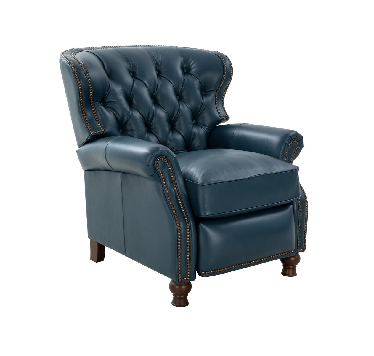Barcalounger Presidential Recliner Chair - Prestin Yale Blue/All Leather