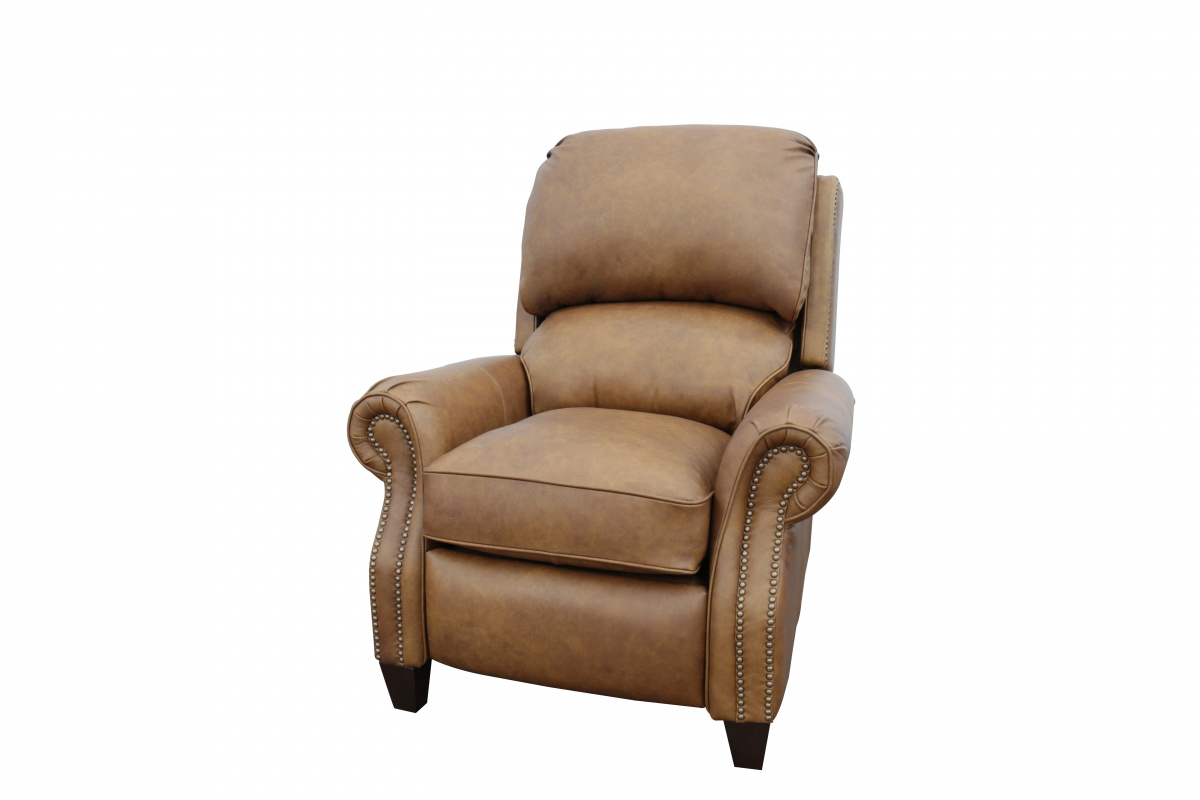 Barcalounger Churchill Recliner Chair - Rustic Bourbon/All Top Rain Leather