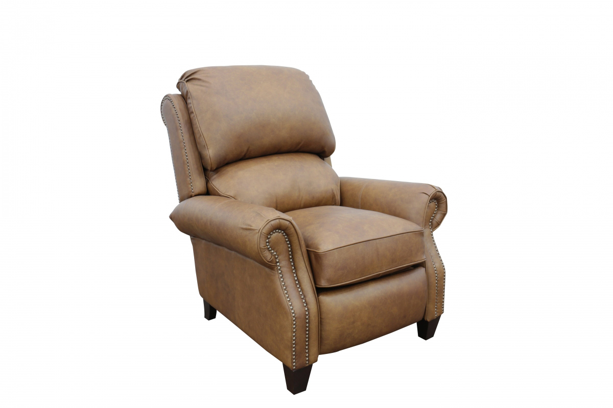 Barcalounger Churchill Recliner Chair - Rustic Bourbon/All Top Rain Leather