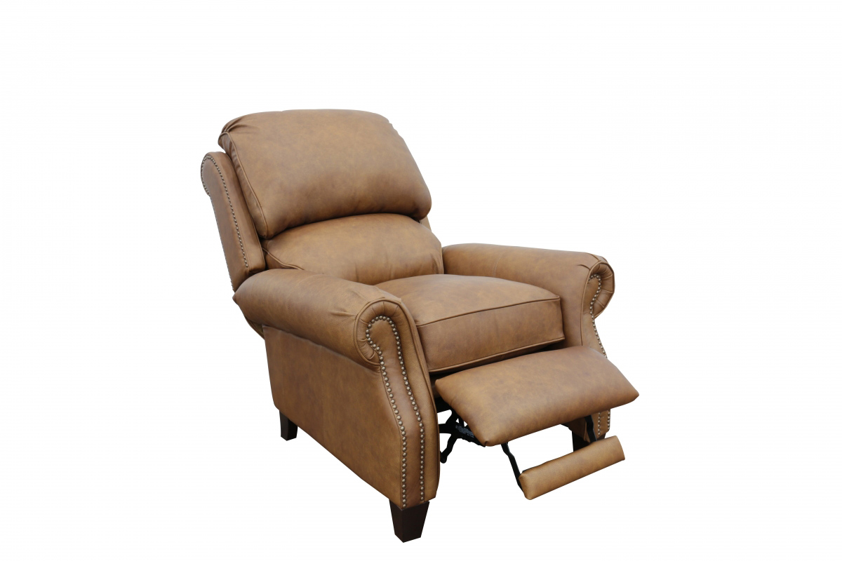 Barcalounger Churchill Recliner Chair - Rustic Bourbon/All Top Rain Leather