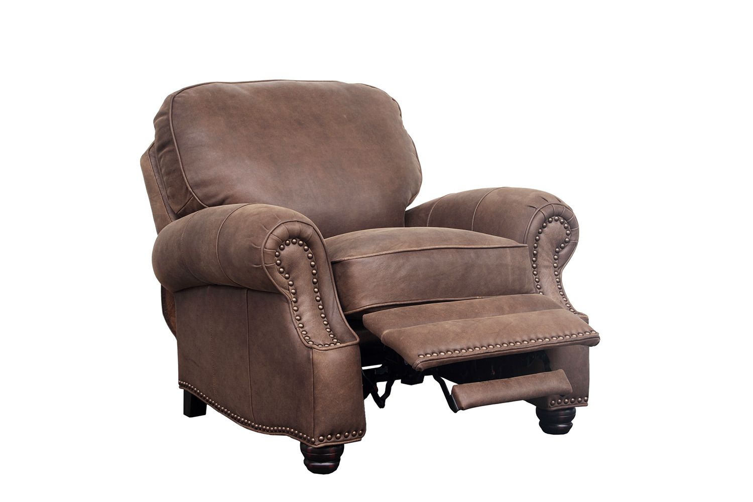 Barcalounger Longhorn Recliner Chair - Sanded Dark Bomber/Top Grain Leather