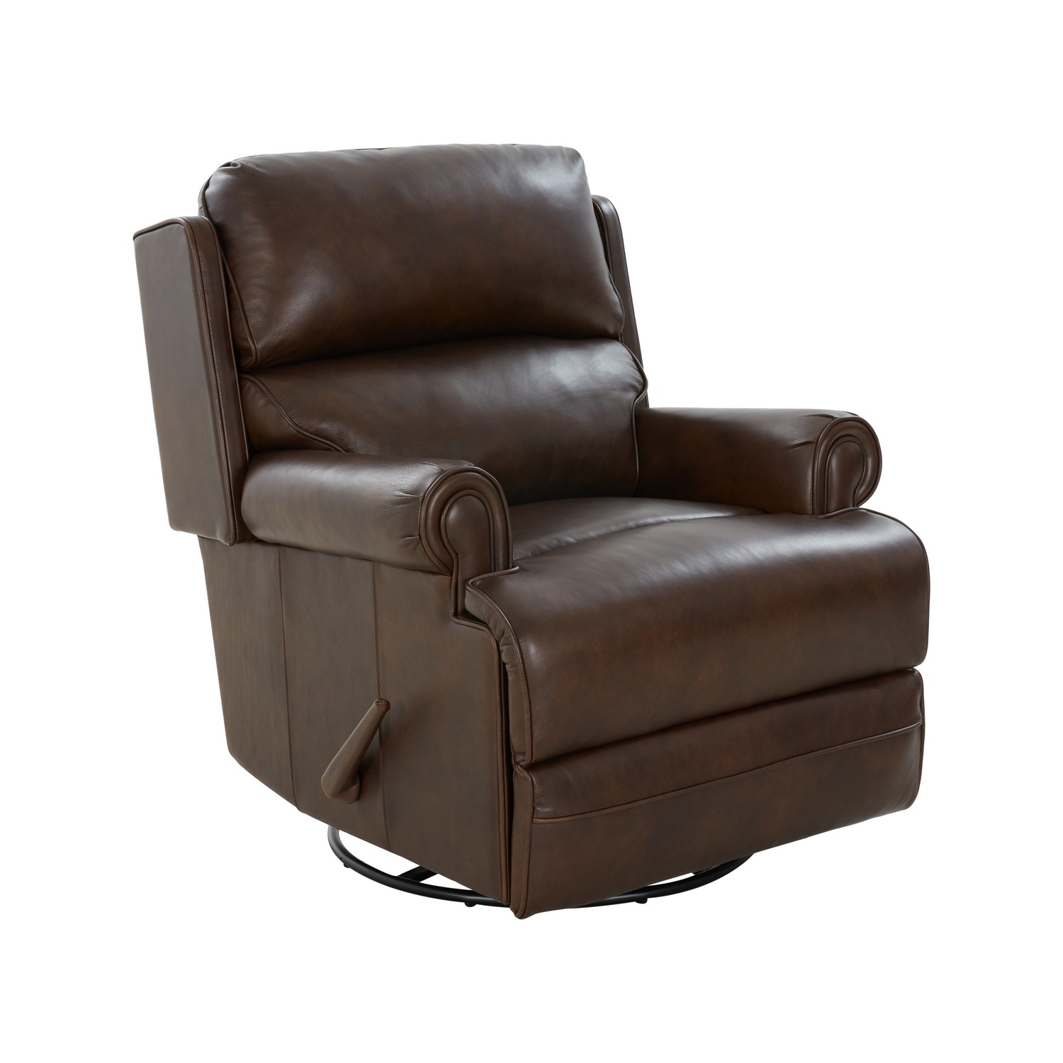 Barcalounger The Club Swivel Glider Recliner Chair - Ashford Walnut/All Leather
