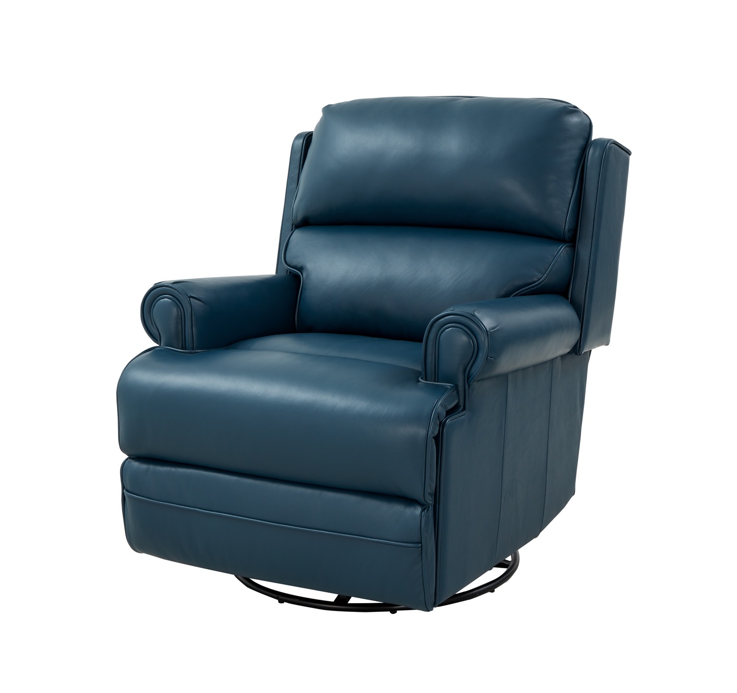 Barcalounger The Club Swivel Glider Recliner Chair - Prestin Yale Blue/All Leather