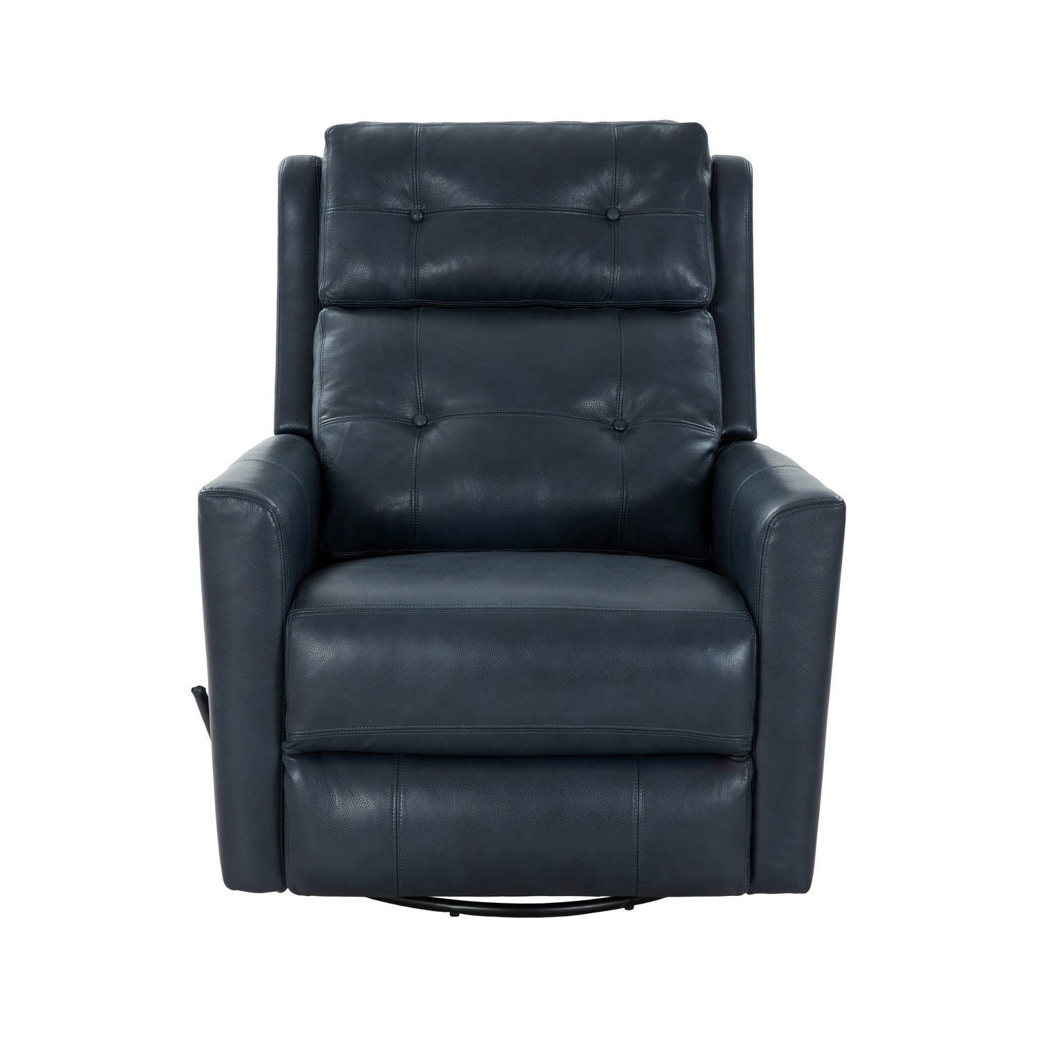 Barcalounger Marconi Swivel Glider Recliner Chair - Barone Navy Blue/All Leather