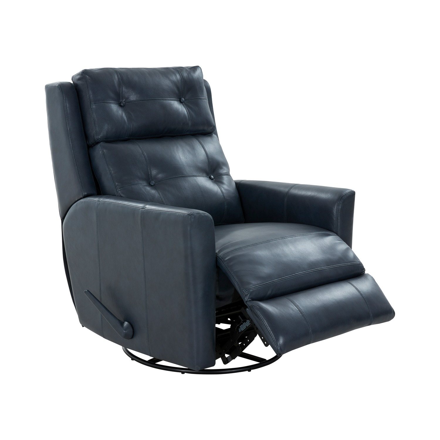 Barcalounger Marconi Swivel Glider Recliner Chair - Barone Navy Blue/All Leather