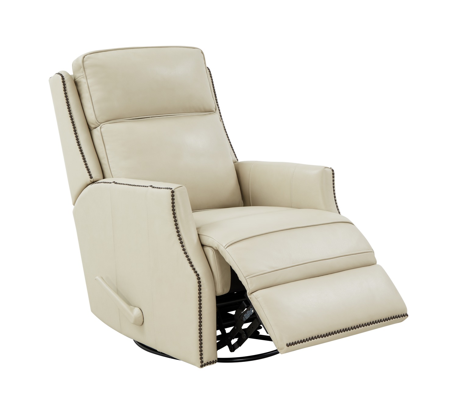 Barcalounger Aniston Swivel Glider Recliner Chair - Barone Parchment/All Leather