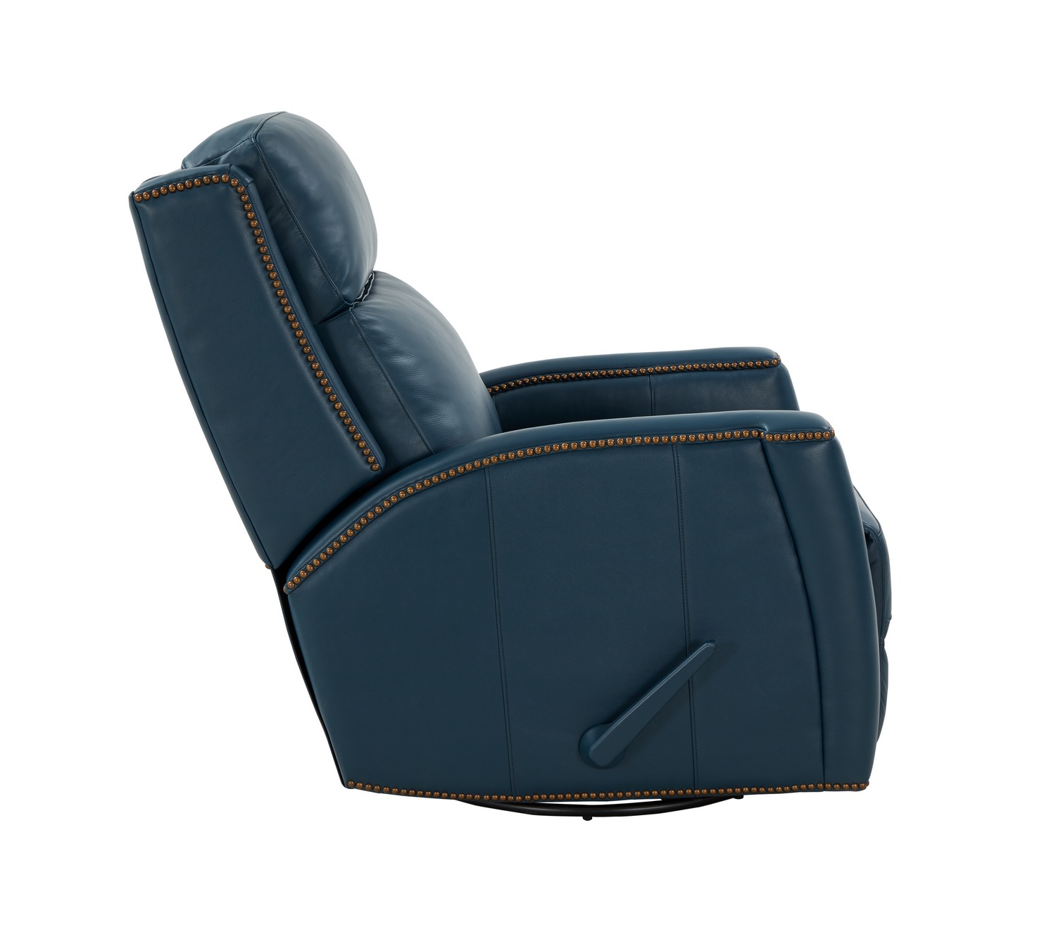 Barcalounger Brandt Swivel Glider Recliner Chair - Prestin Yale Blue/All Leather