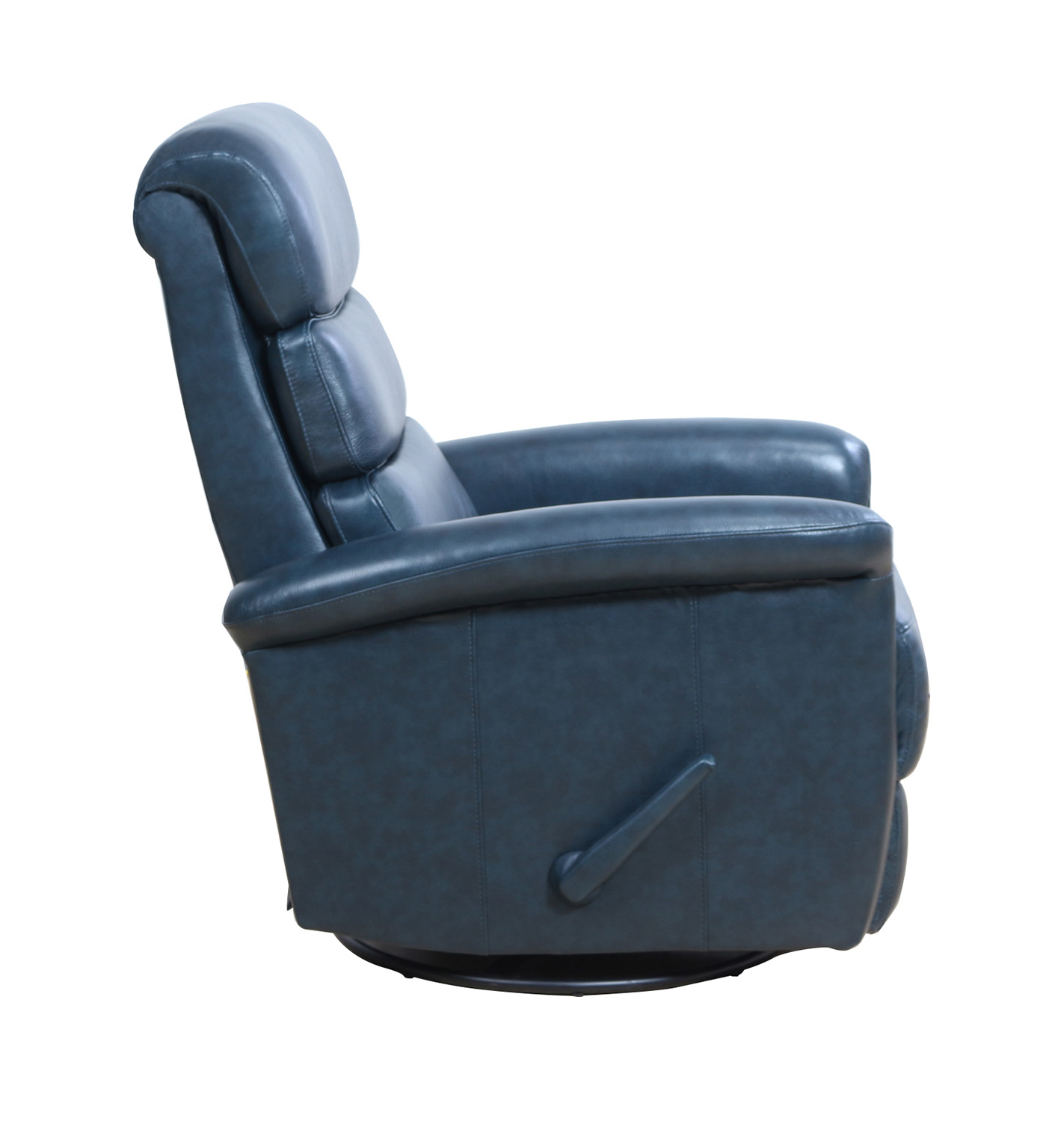 Barcalounger Jack Swivel Glider Recliner Chair - Ryegate Sapphire Blue/Leather Match