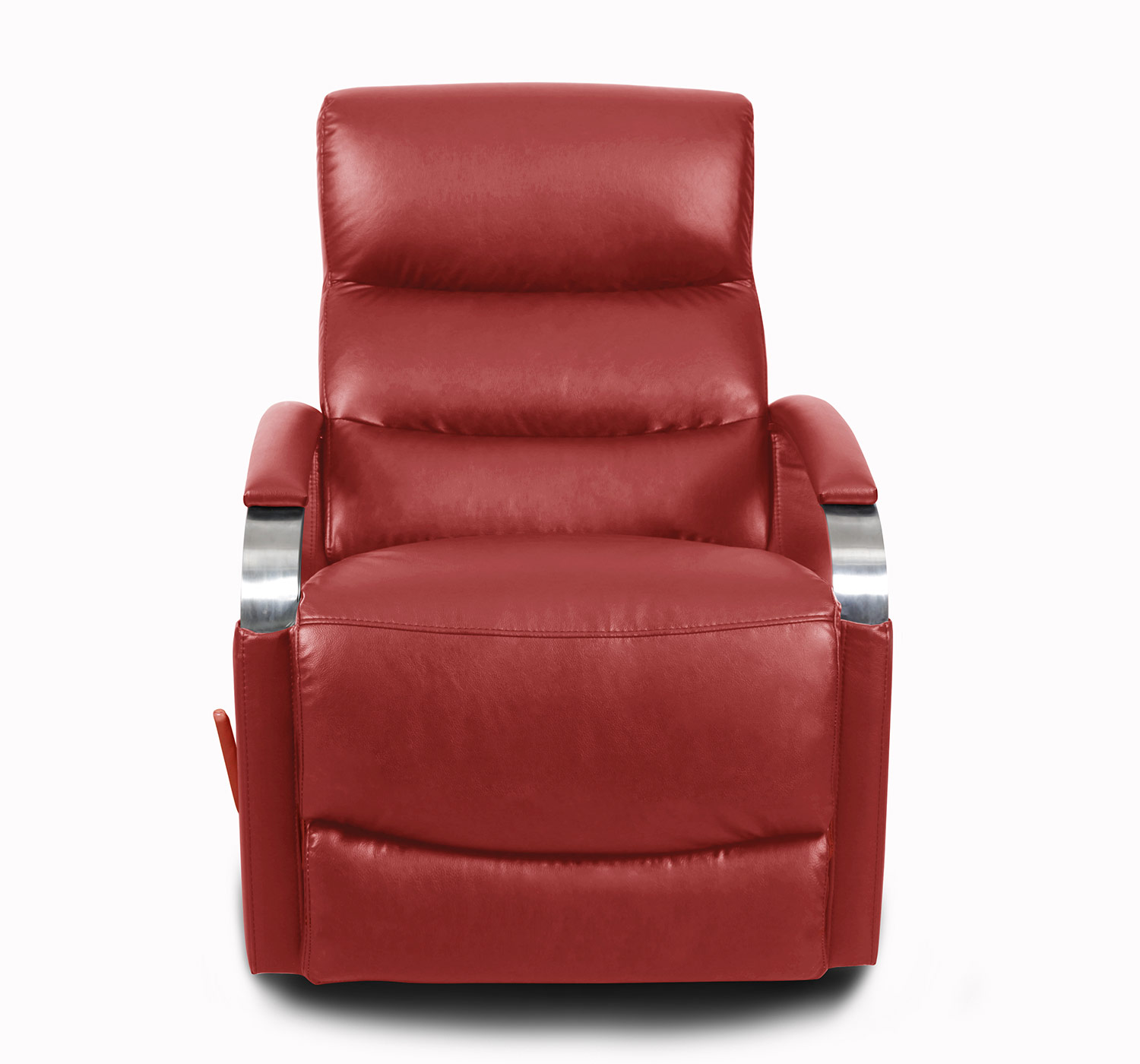 Barcalounger Shadow Swivel Glider Recliner Chair - Contact Red/Leather Match