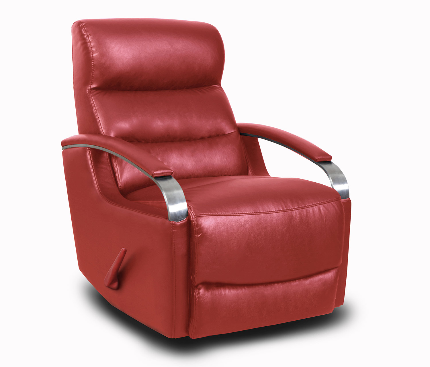 Barcalounger Shadow Swivel Glider Recliner Chair - Contact Red/Leather Match