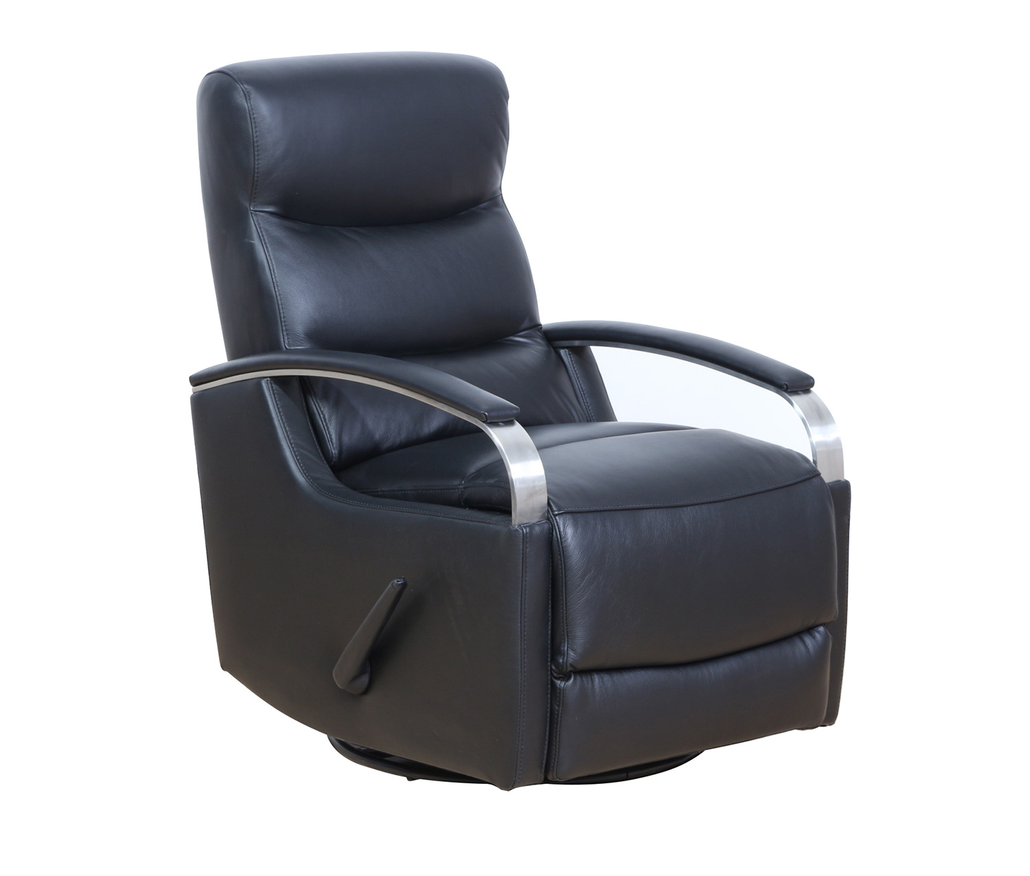 Barcalounger Shadow Swivel Glider Recliner Chair - Apollo Onyx/Leather Match