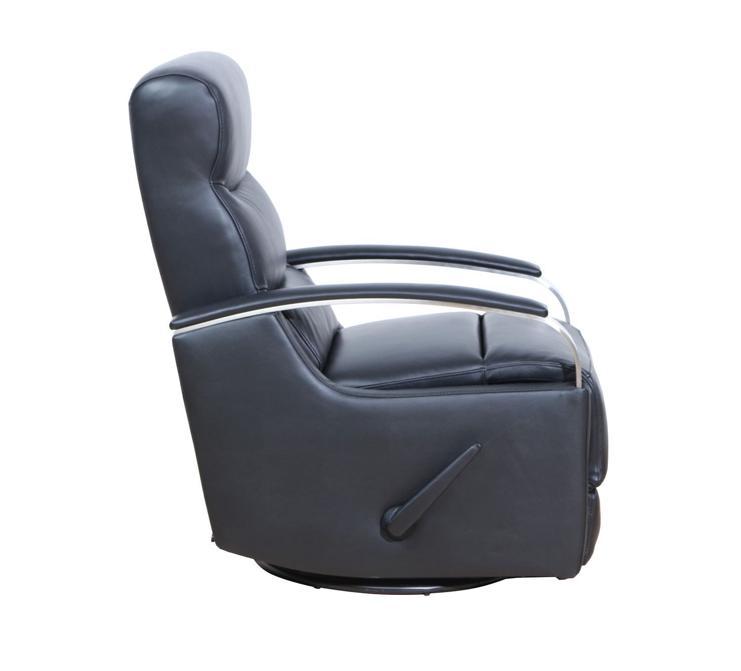 Barcalounger Shadow Swivel Glider Recliner Chair - Apollo Onyx/Leather Match