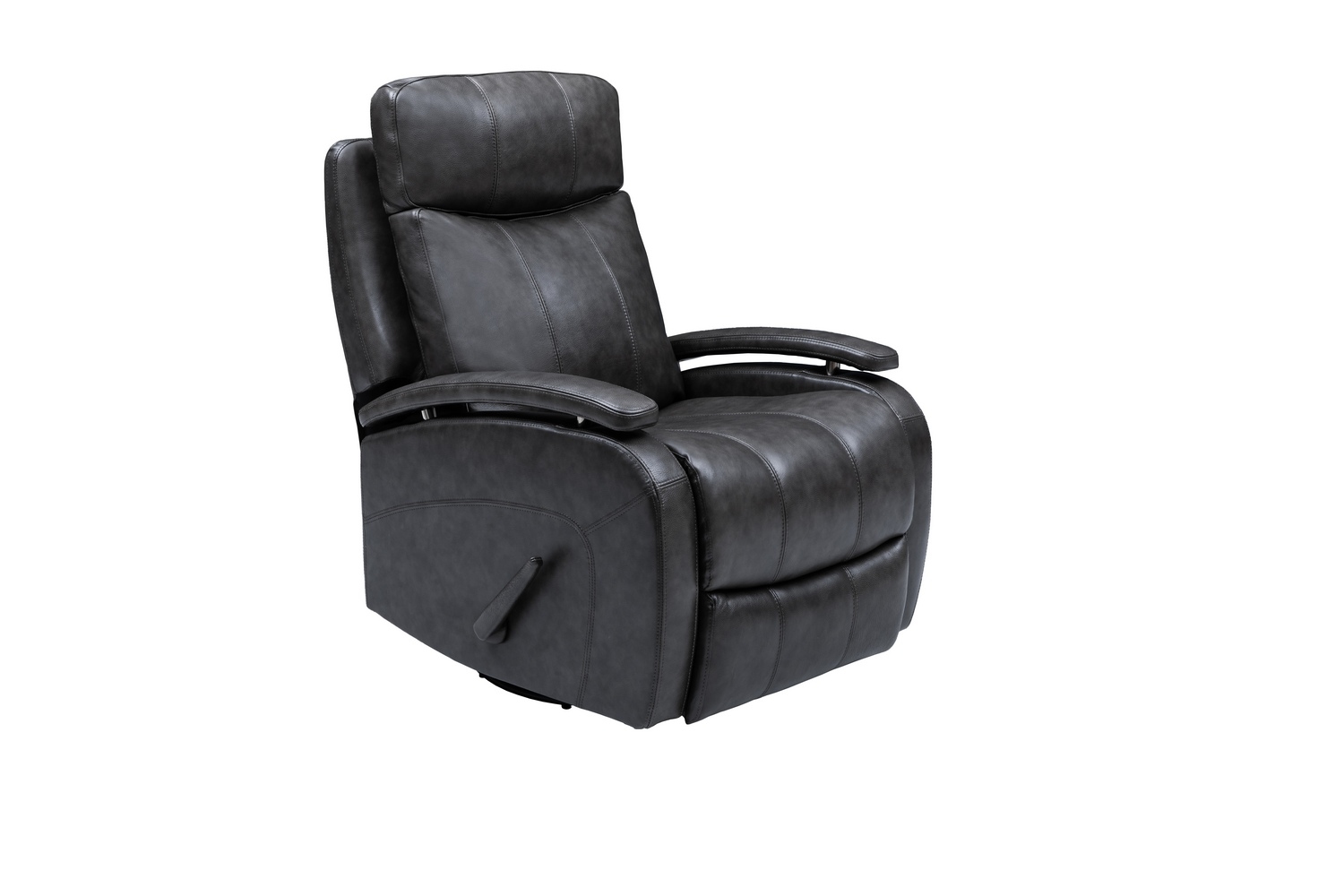 Barcalounger Duffy Swivel Glider Recliner Chair - Ryegate Gray/Leather match