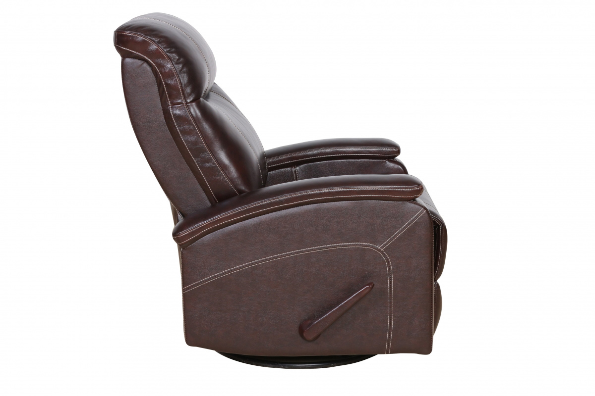 Barcalounger Davington Swivel Glider Recliner Chair - Ryegate Raisin/Leather Match