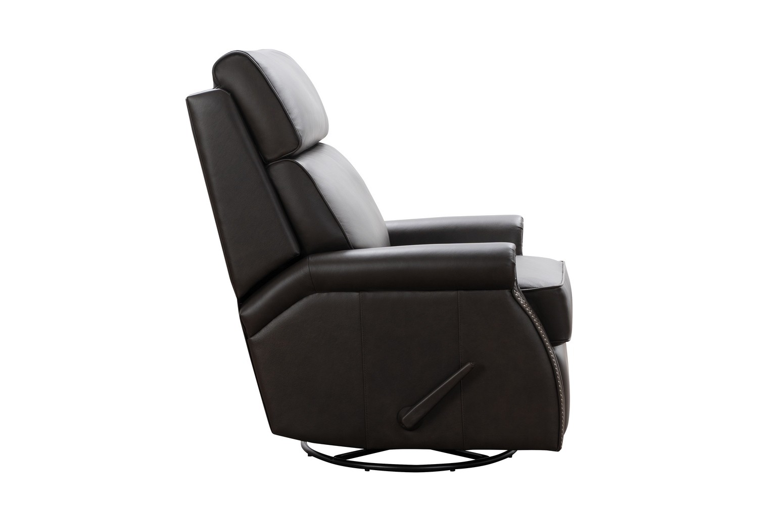 Barcalounger Crews Swivel Glider Recliner Chair - Bennington Chestnut/All Leather