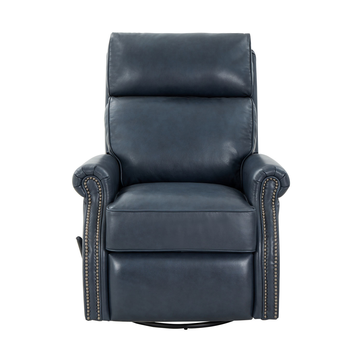 Barcalounger Crews Swivel Glider Recliner Chair - Barone Navy Blue/All Leather
