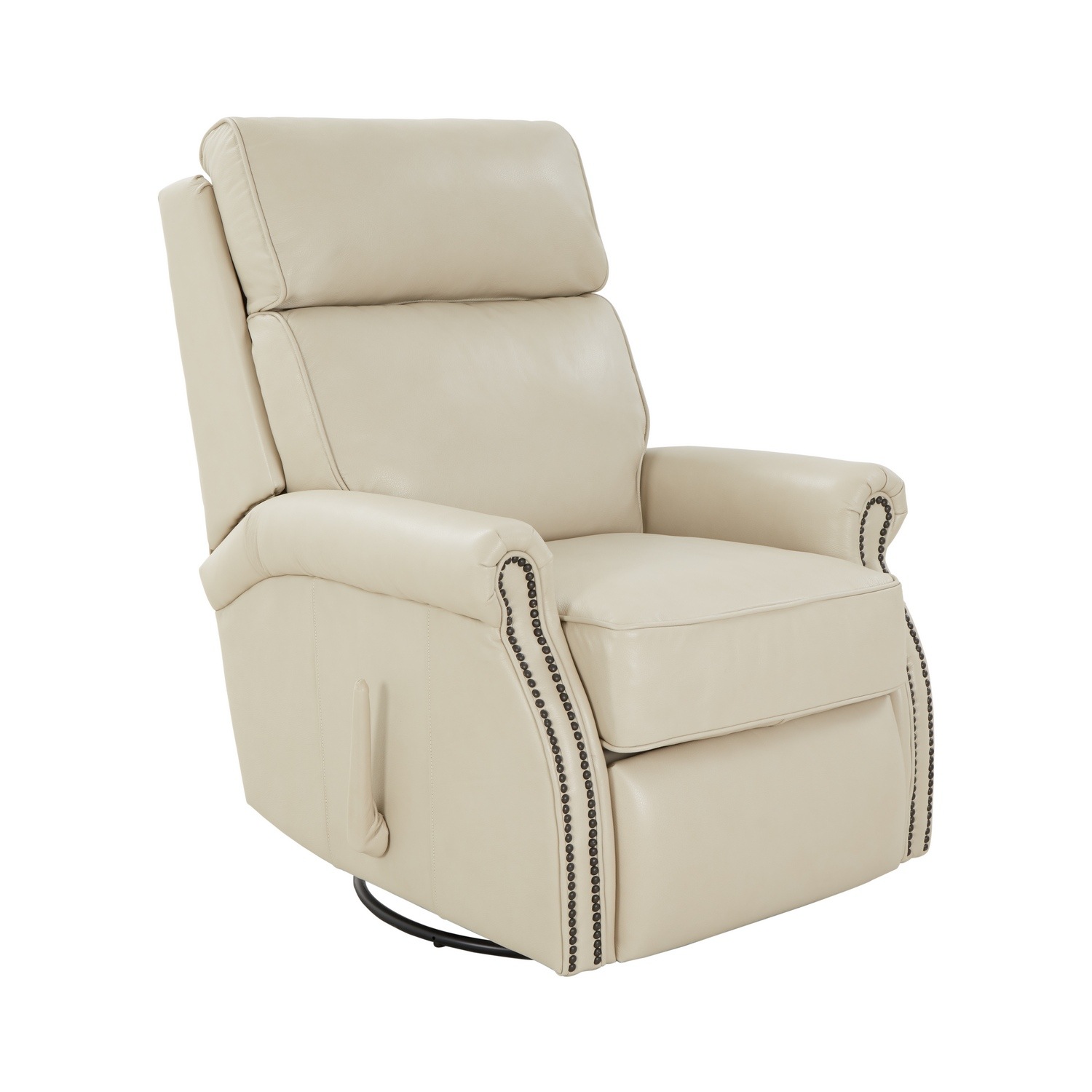 Barcalounger Crews Swivel Glider Recliner Chair - Barone Parchment/All Leather