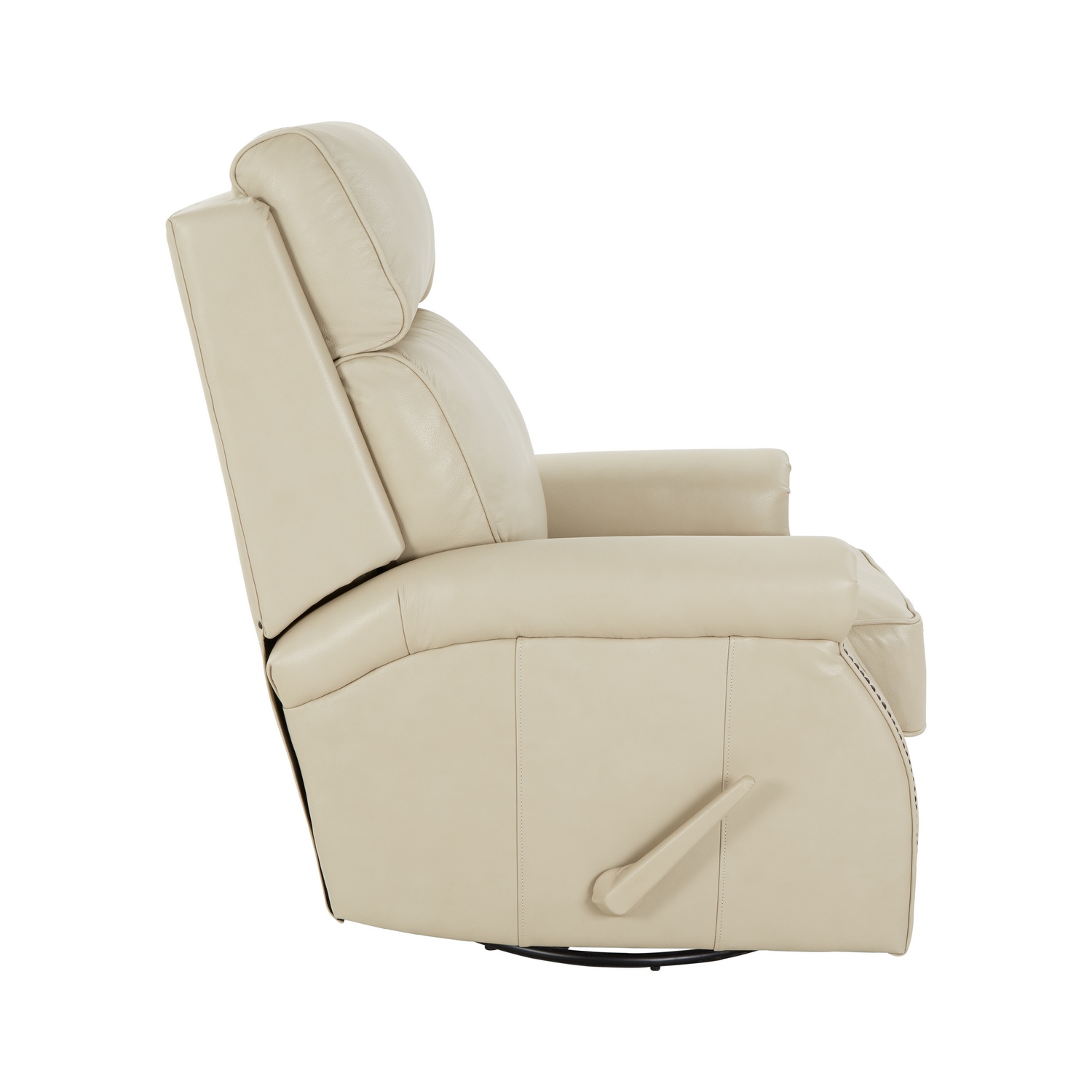 Barcalounger Crews Swivel Glider Recliner Chair - Barone Parchment/All Leather
