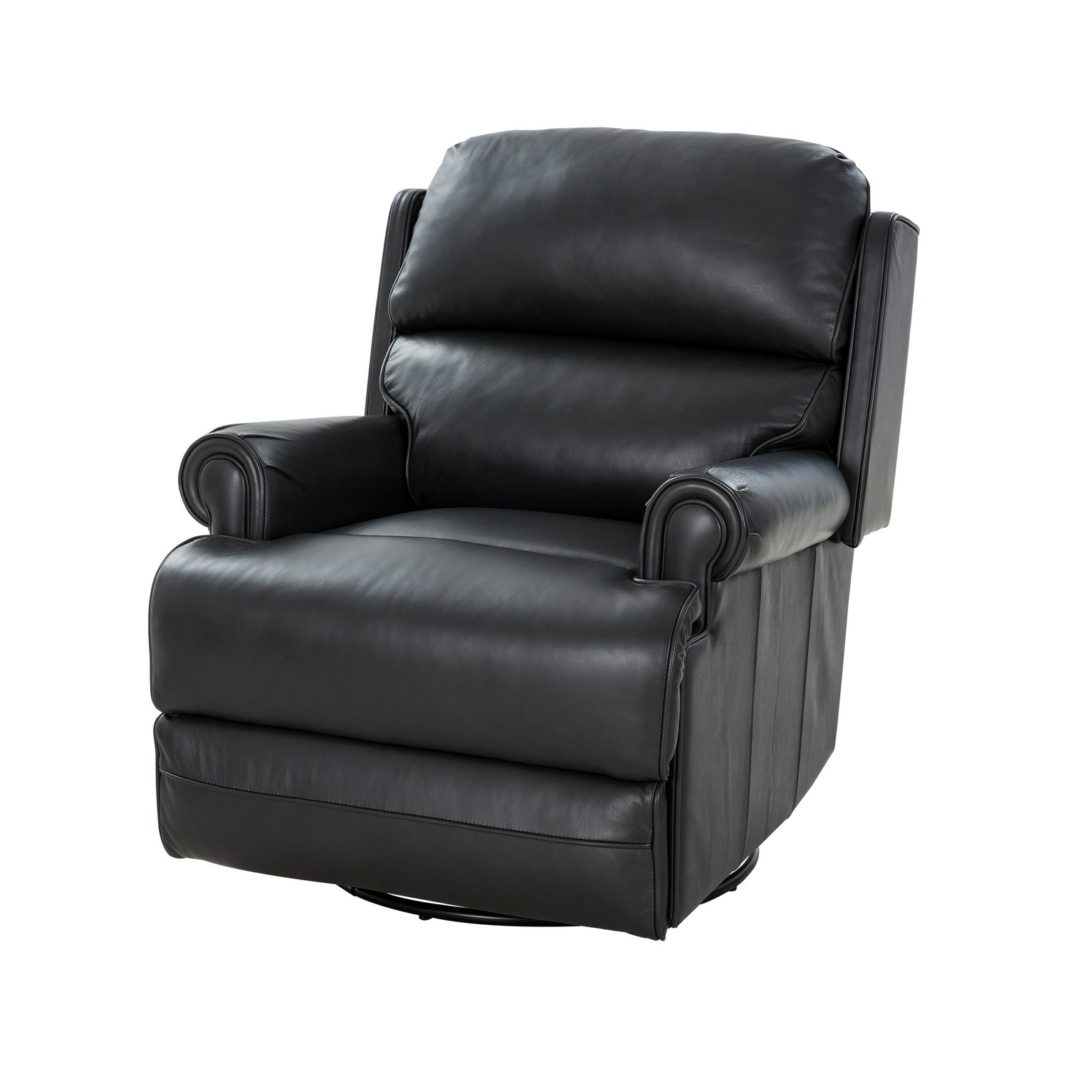 Barcalounger The Club Power Swivel Glider Recliner Chair - Shoreham Gray/All Leather