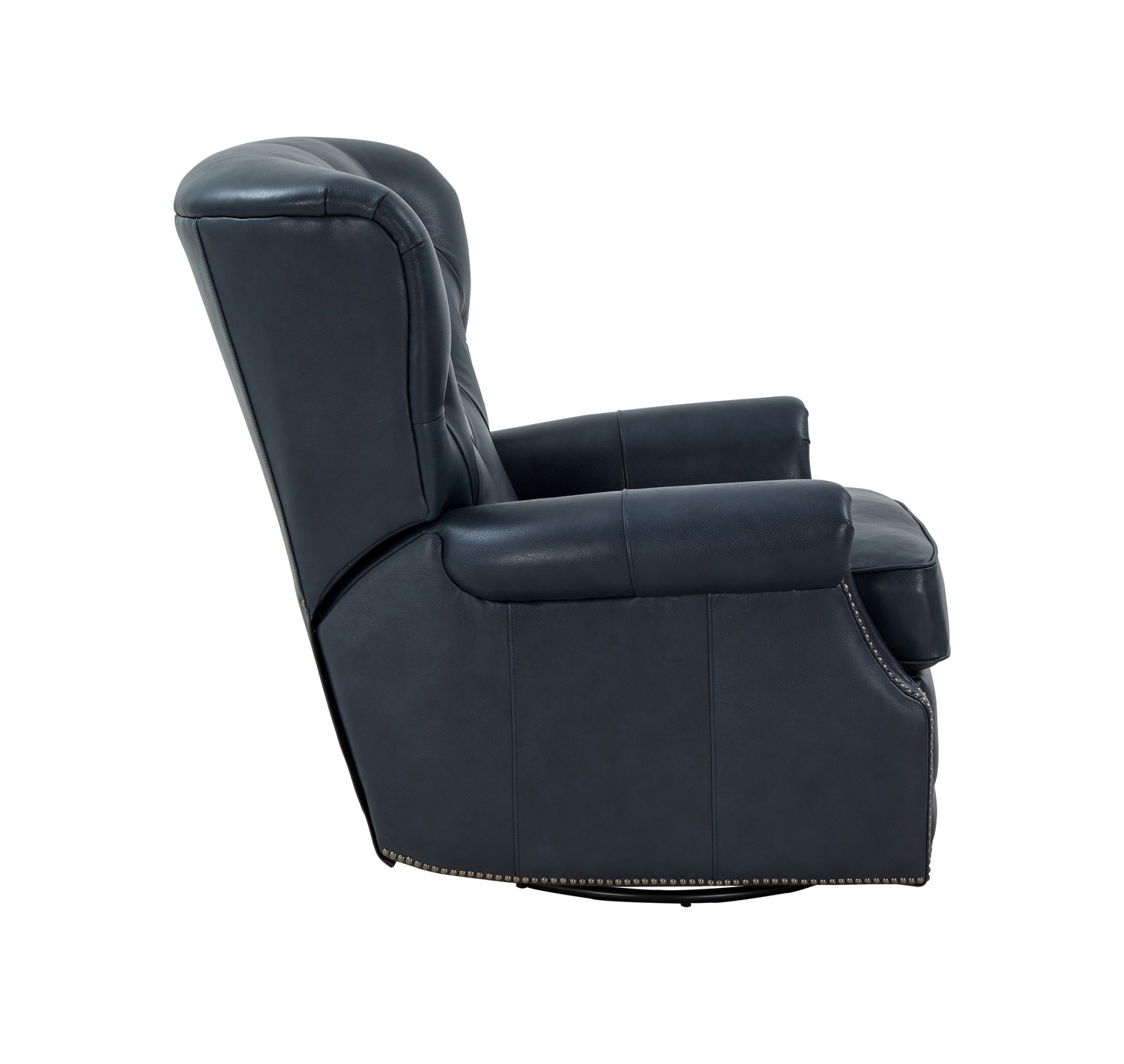 Barcalounger Heritage Power Swivel Glider Recliner Chair - Barone Navy Blue/All Leather