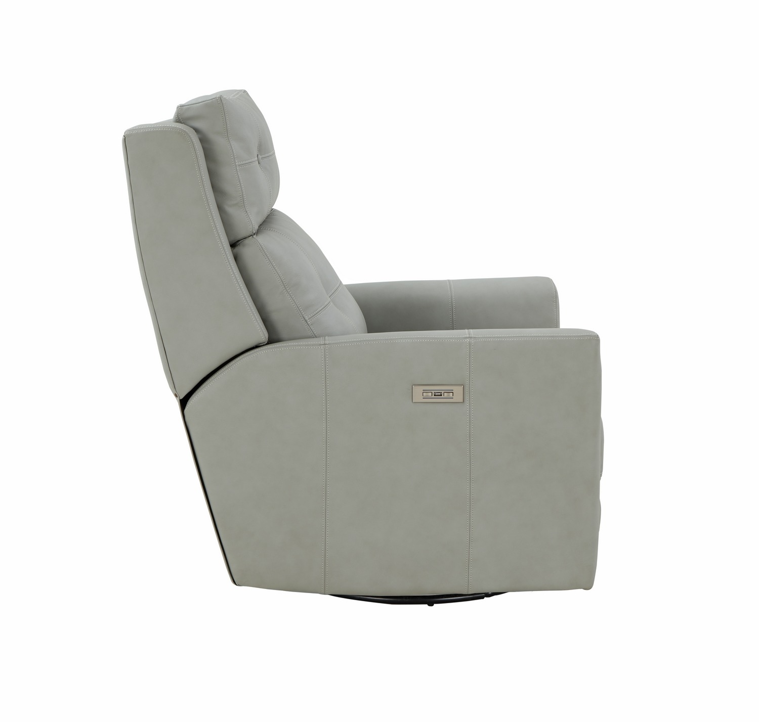 Barcalounger Marconi Power Swivel Glider Recliner Chair with Power Head Rest - Corbett Chromium/All Leather