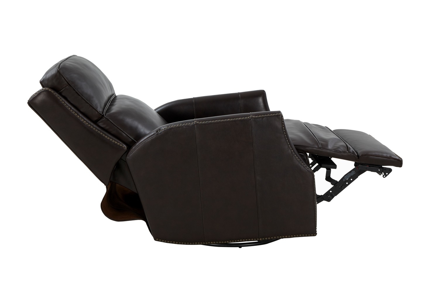 Barcalounger Aniston Power Swivel Glider Recliner Chair with Power Head Rest - Bennington Fudge/All Leather