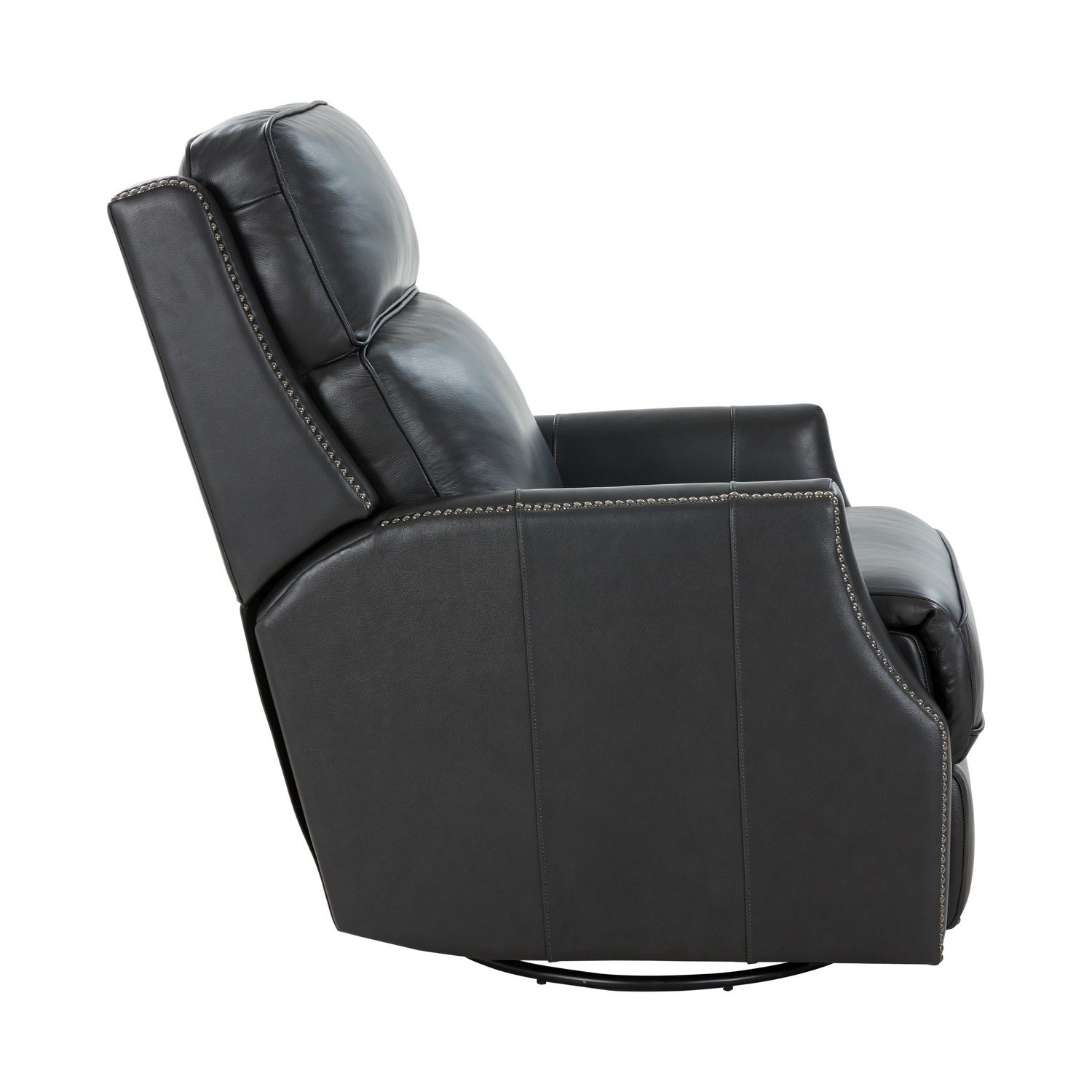 Barcalounger Aniston Power Swivel Glider Recliner Chair with Power Head Rest - Shoreham Gray/All Leather