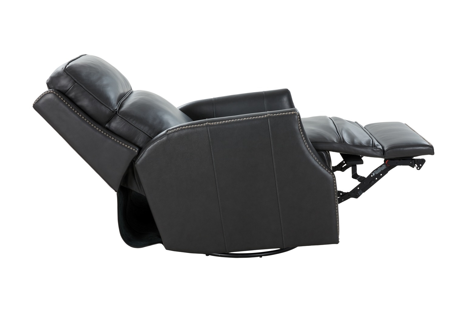 Barcalounger Aniston Power Swivel Glider Recliner Chair with Power Head Rest - Shoreham Gray/All Leather