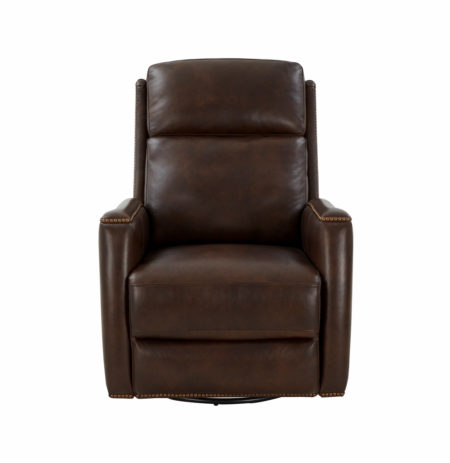 Barcalounger Brandt Power Swivel Glider Recliner Chair with Power Head Rest - Ashford Walnut/All Leather