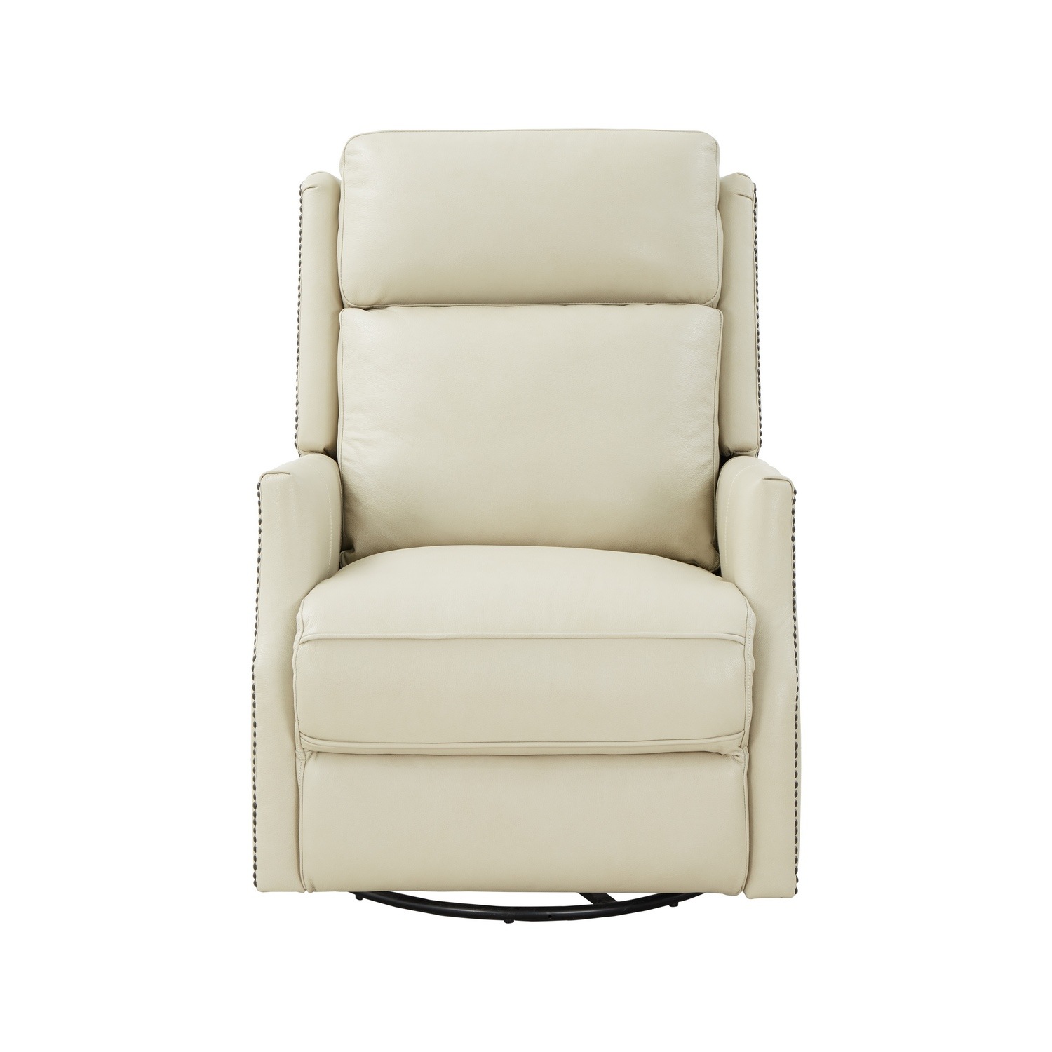 Barcalounger Cavill Swivel Glider Recliner Chair with Power Recline and Power Head Rest - Barone Parchment/All Leather