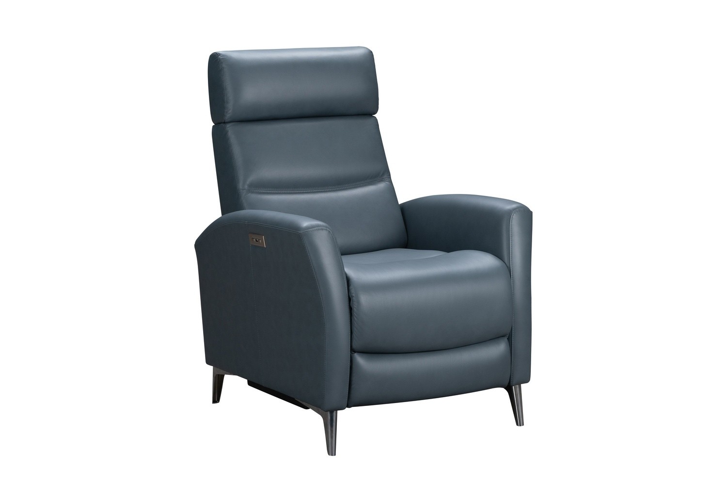 Barcalounger Zane Power Recliner Chair - Masen Bluegray/Leather Match