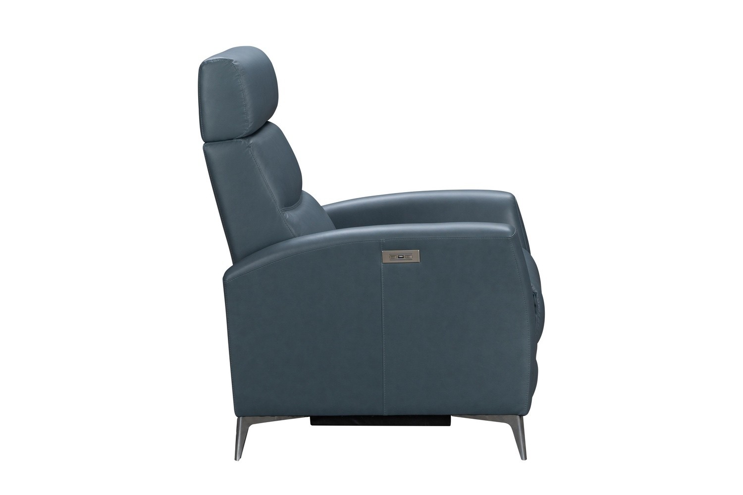Barcalounger Zane Power Recliner Chair - Masen Bluegray/Leather Match