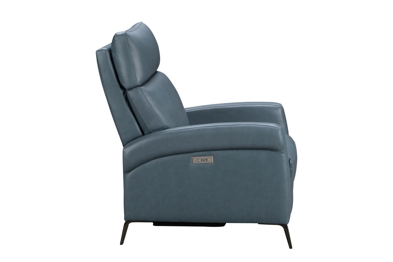 Barcalounger Simon Power Recliner Chair with Power Head Rest - Masen Bluegray/Leather Match
